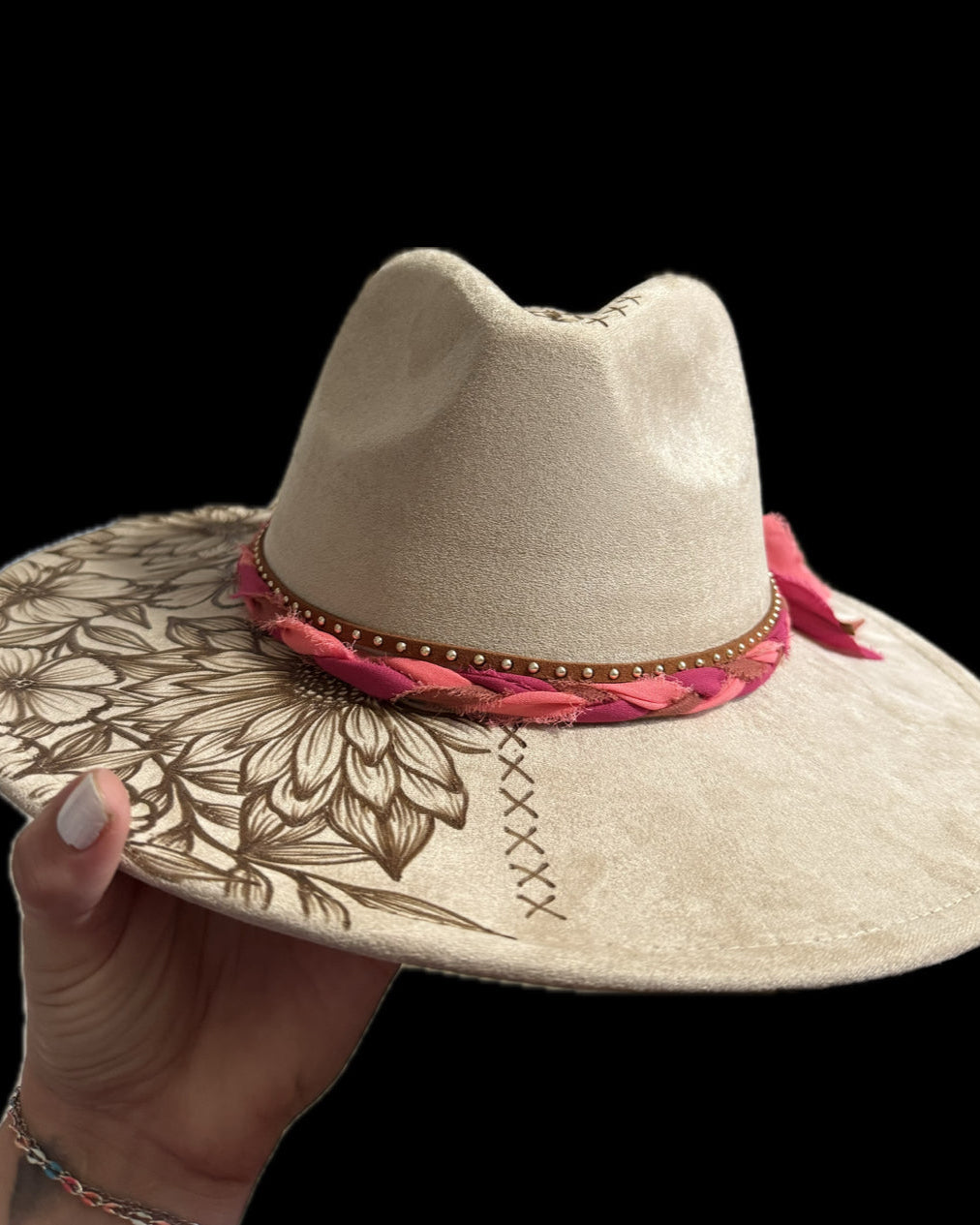 Burned Wide Brim Hat