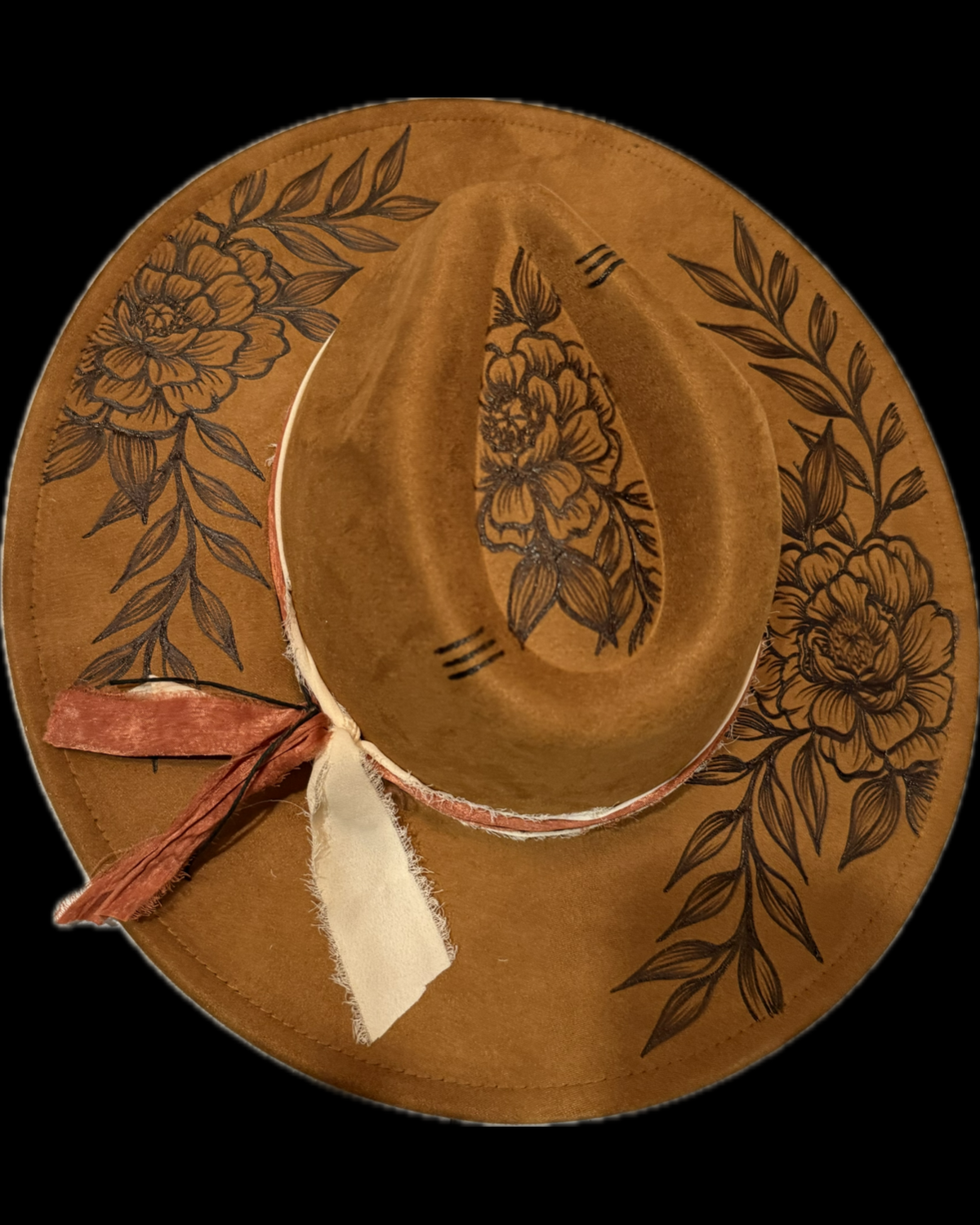 Burned Wide Brim Hat