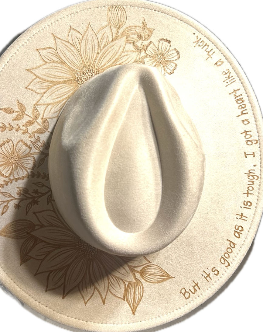 Burned Wide Brim Hat