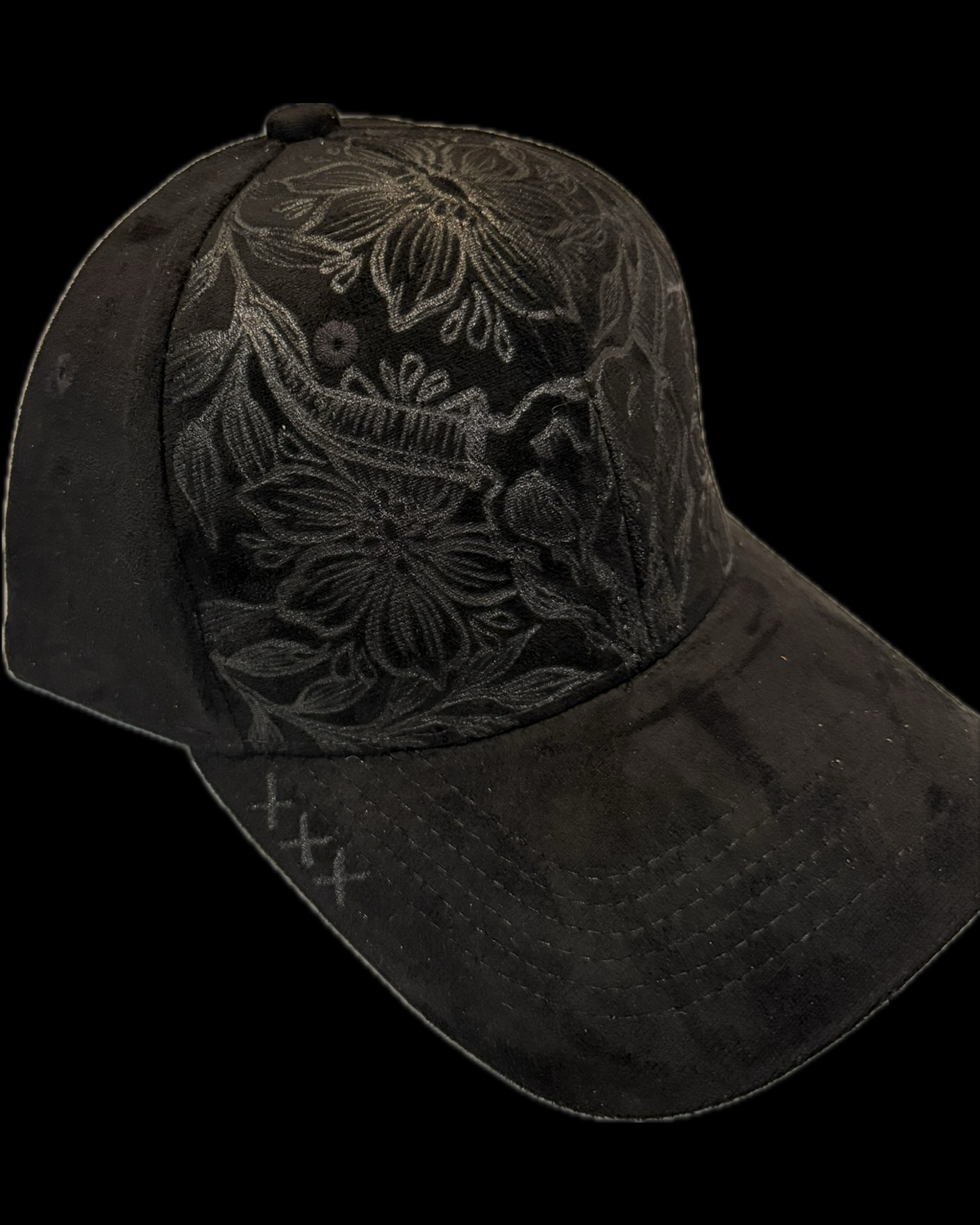 Burned Ballcap - Bull Skull