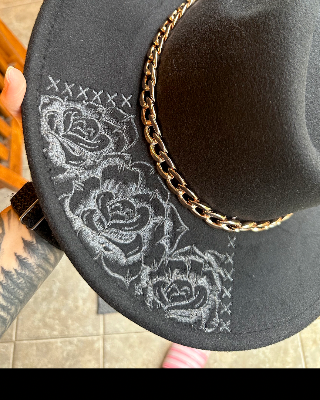 Burned Wide Brim Hat