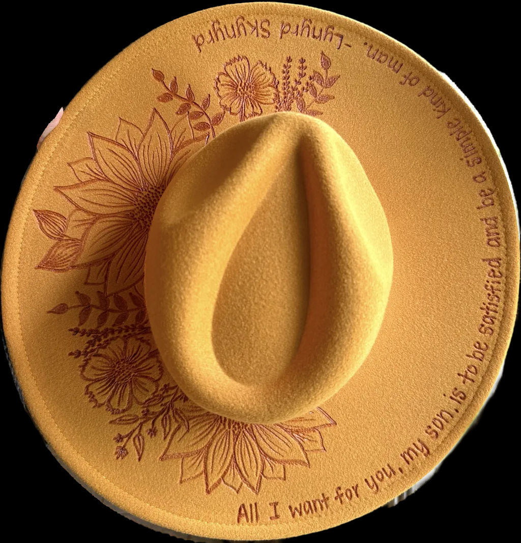 Burned Wide Brim Hat