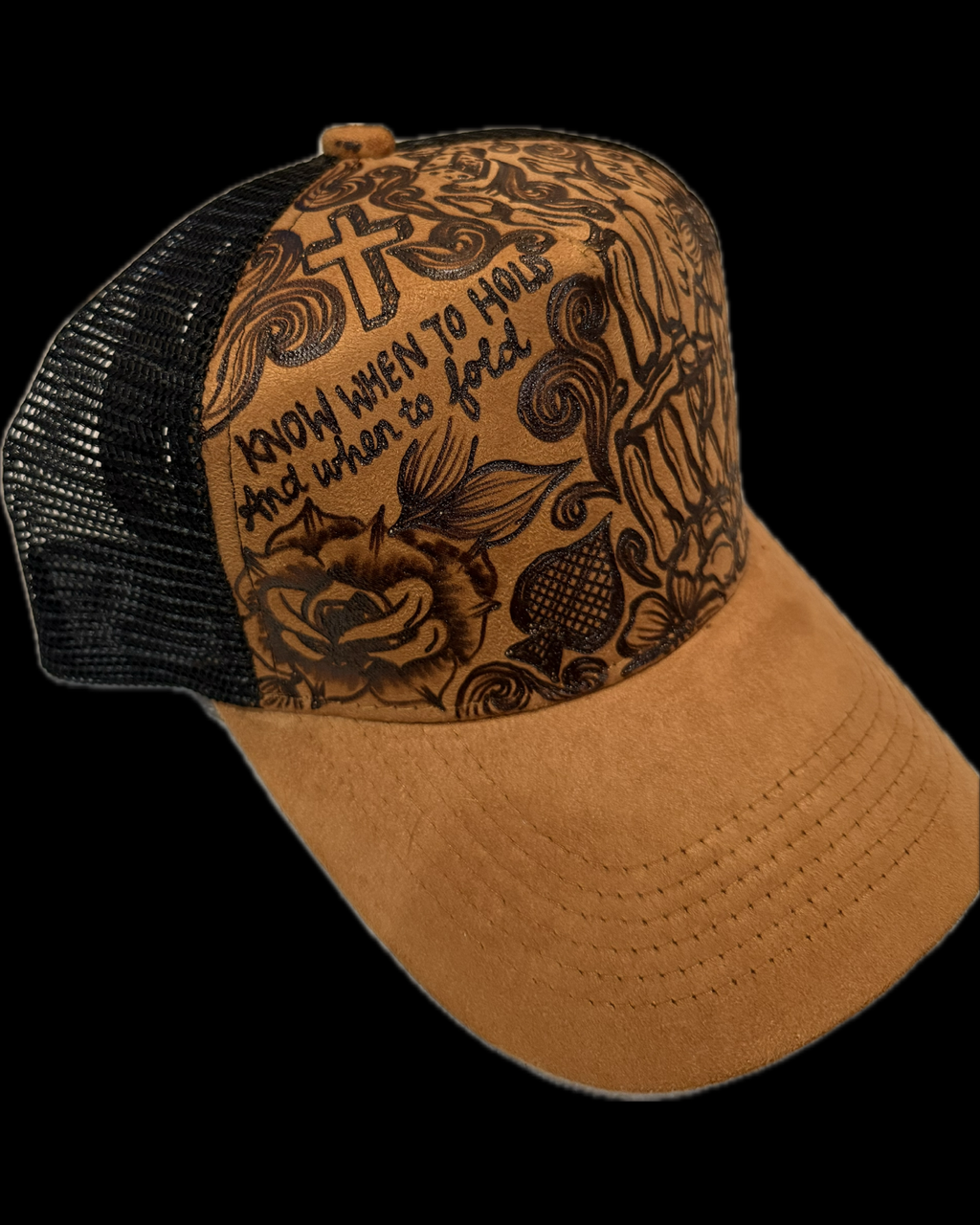Burned Trucker Hat - Skeleton Hand