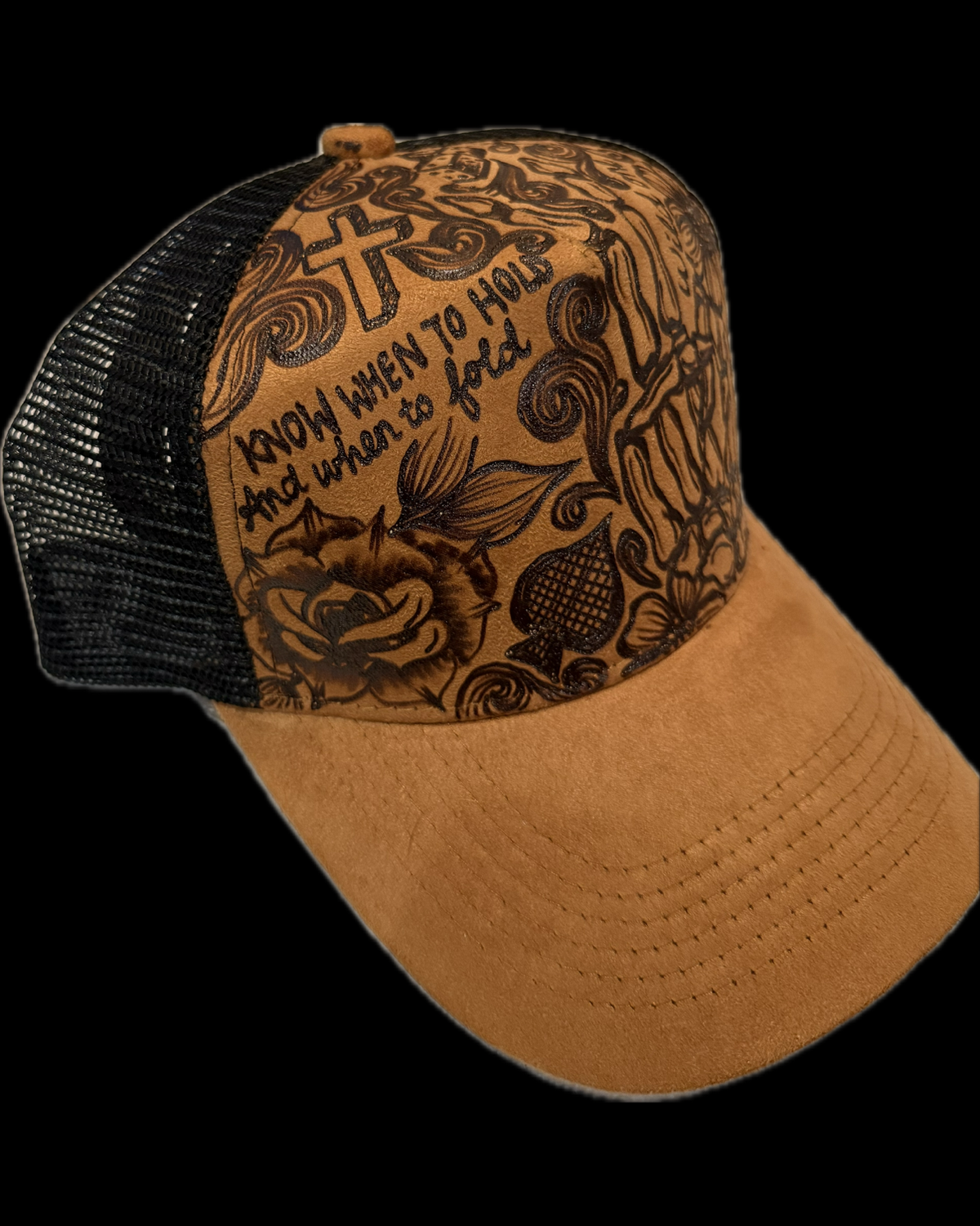 Burned Trucker Hat - Skeleton Hand
