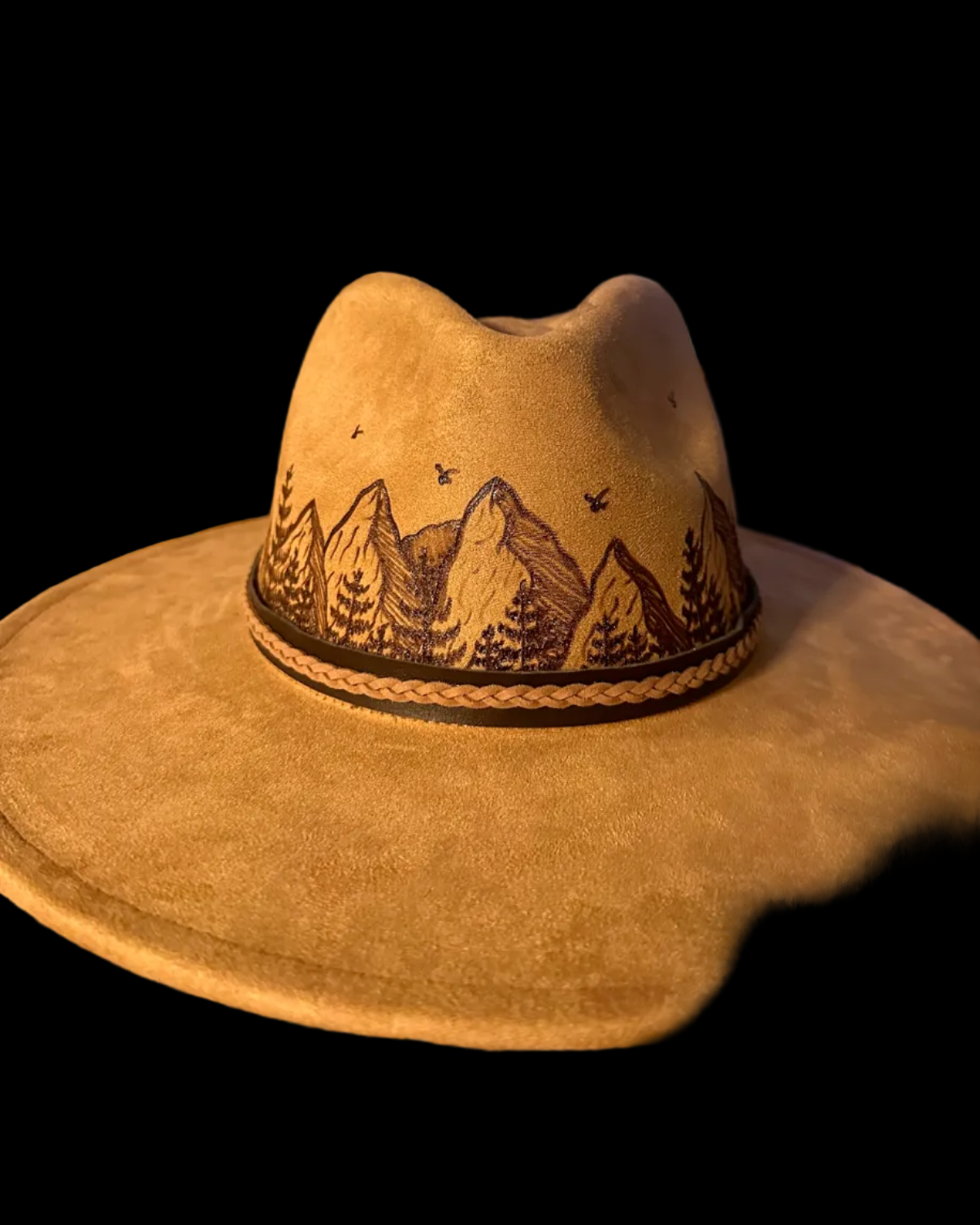 Burned Wide Brim Hat