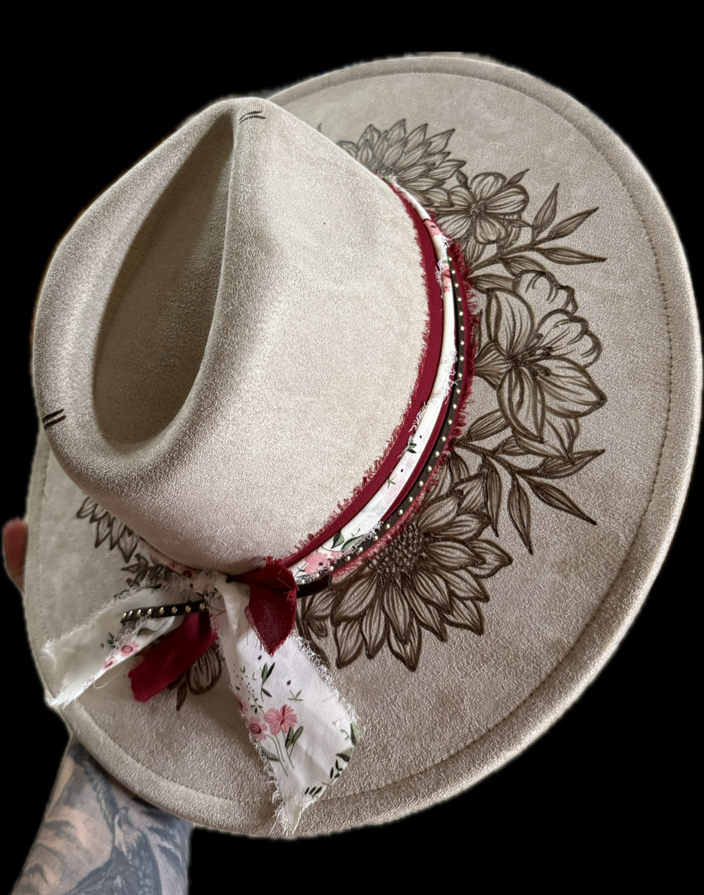 Burned Wide Brim Hat