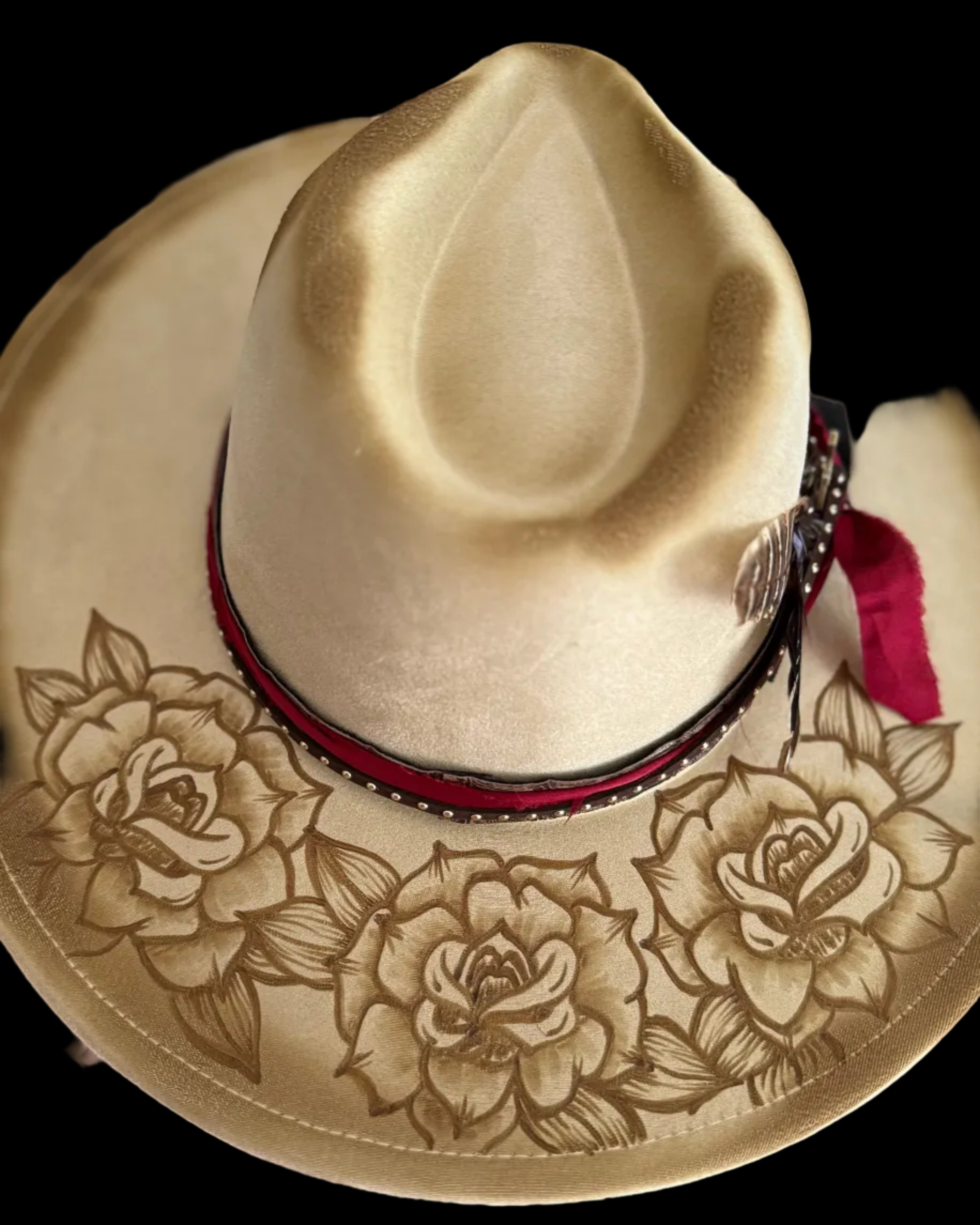 Burned Wide Brim Hat