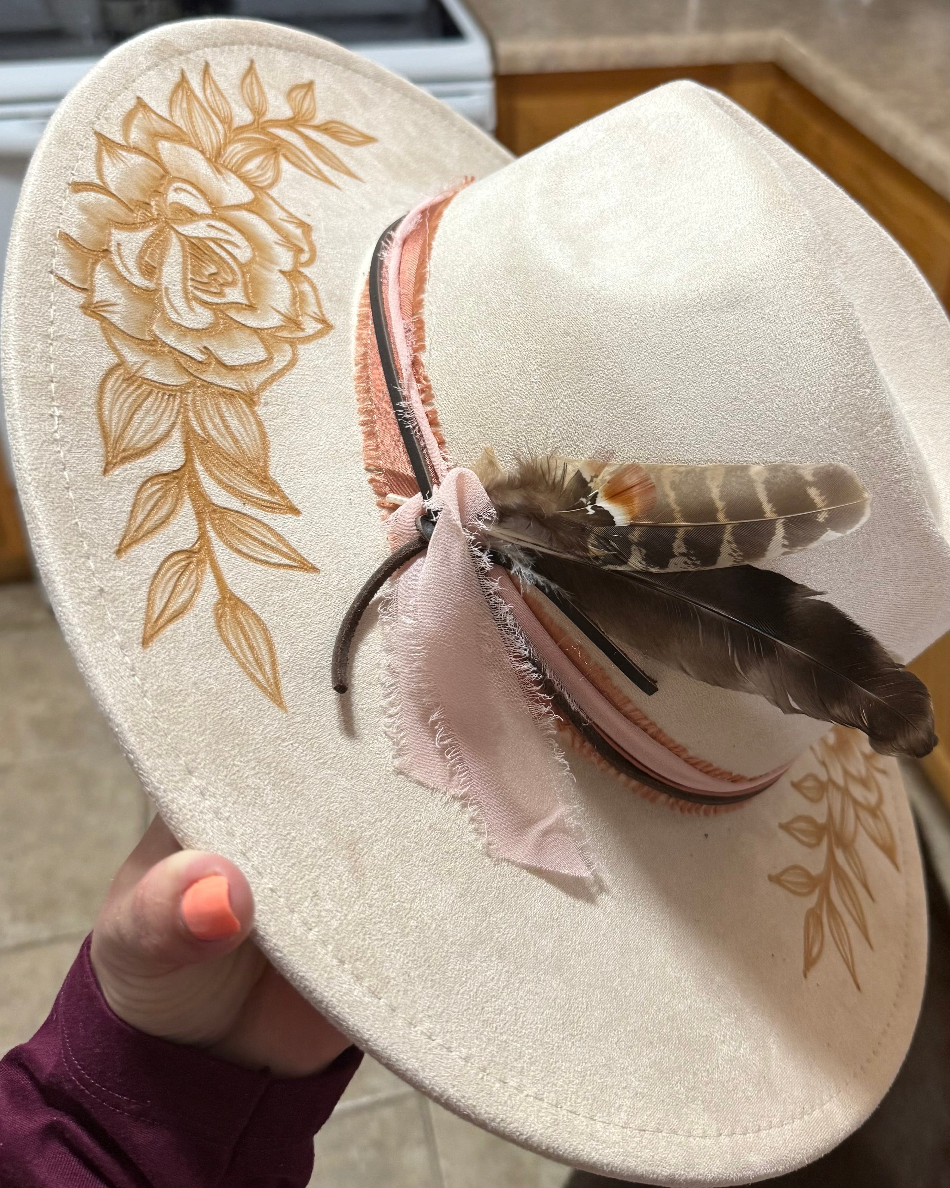 Burned Wide Brim Hat