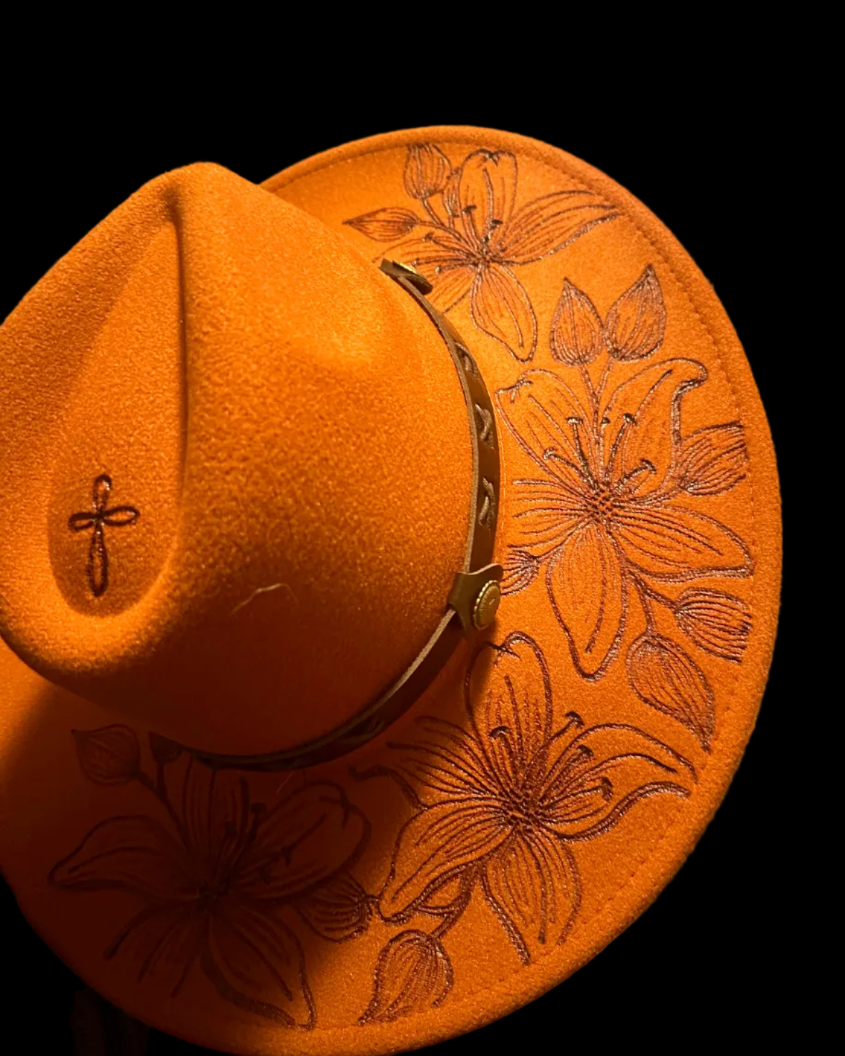 Burned Wide Brim Hat