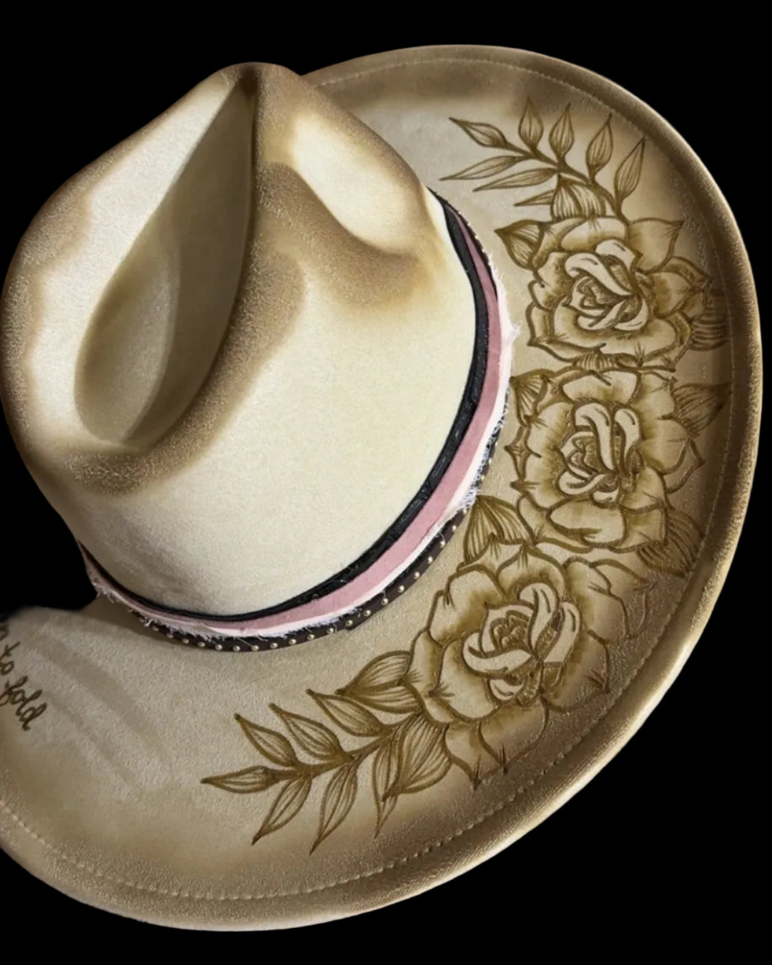 Burned Wide Brim Hat