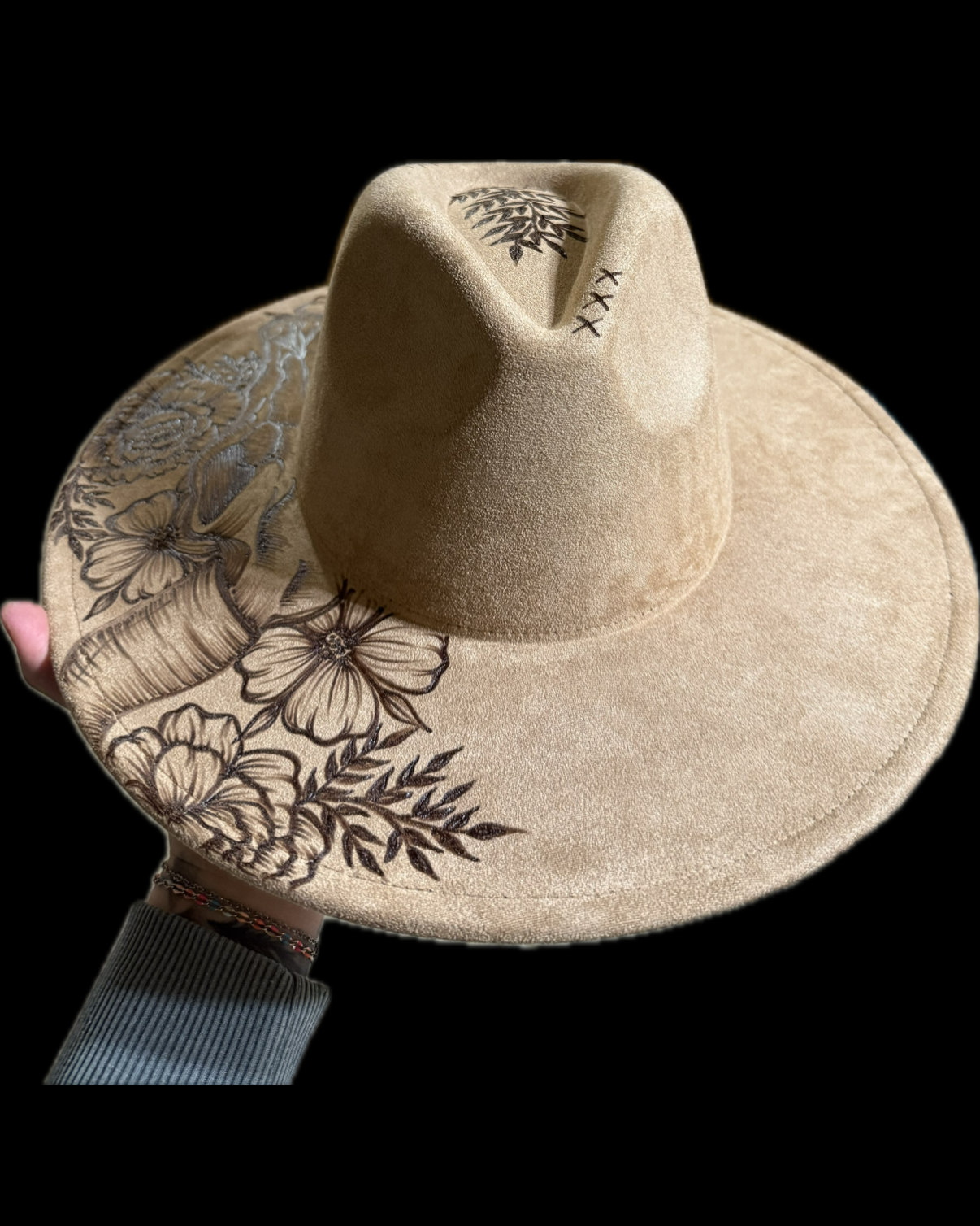 Burned Wide Brim Hat