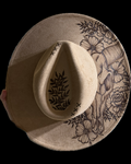 Burned Wide Brim Hat