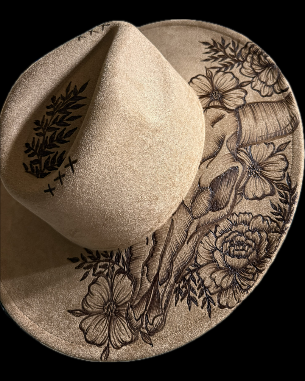 Burned Wide Brim Hat