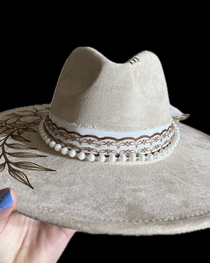 Burned Wide Brim Hat