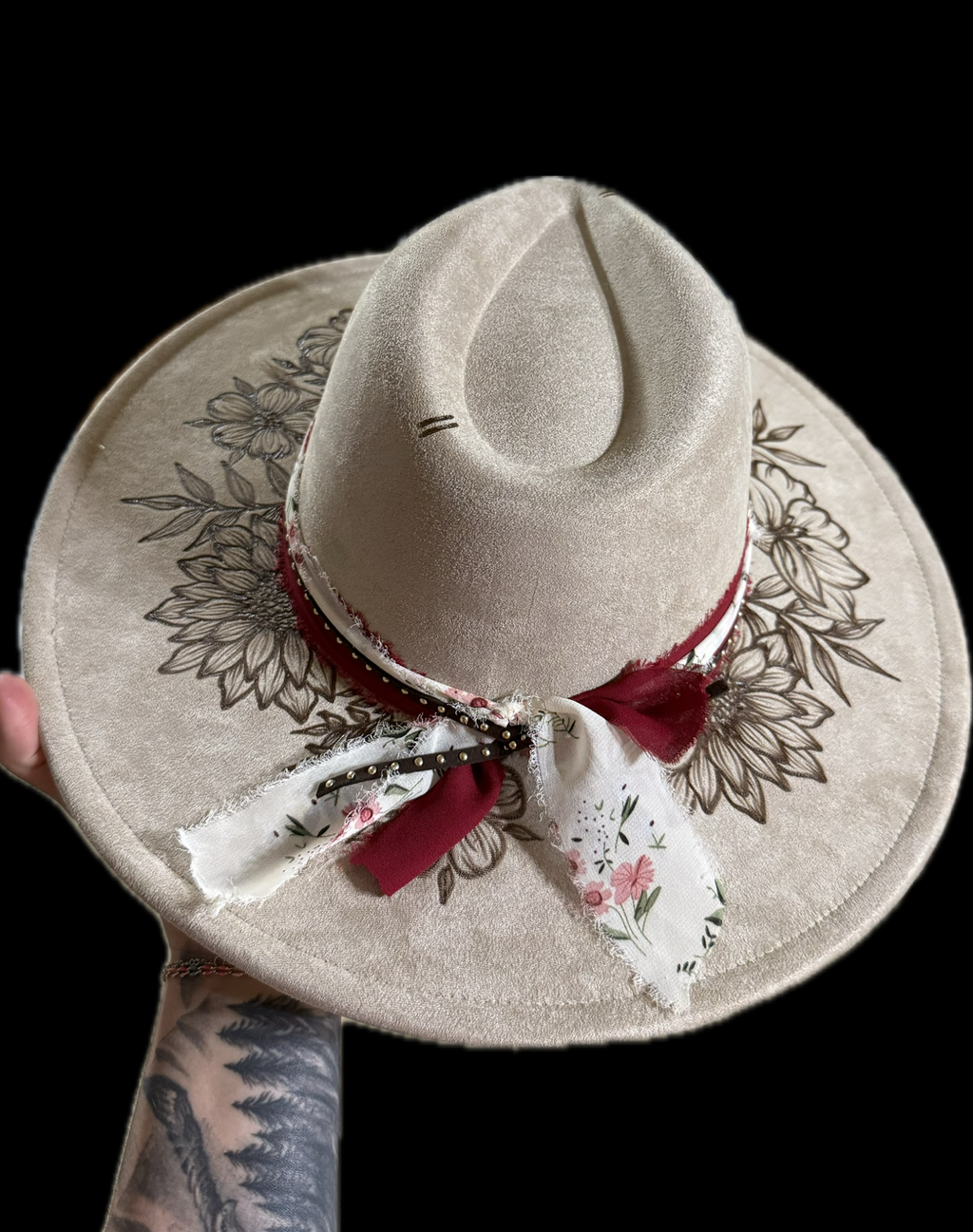 Burned Wide Brim Hat