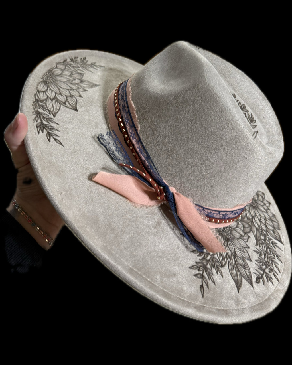 Burned Wide Brim Hat