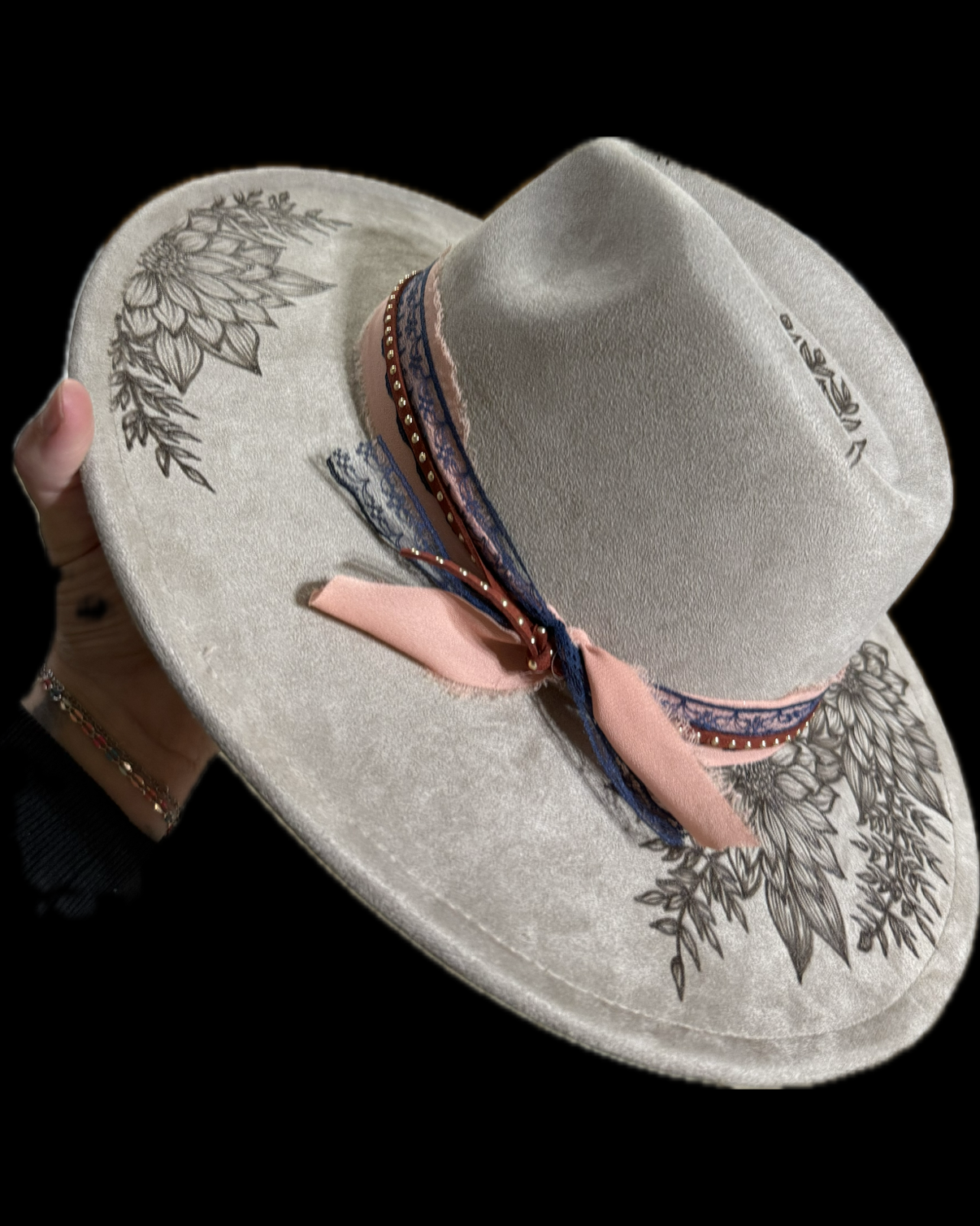 Burned Wide Brim Hat