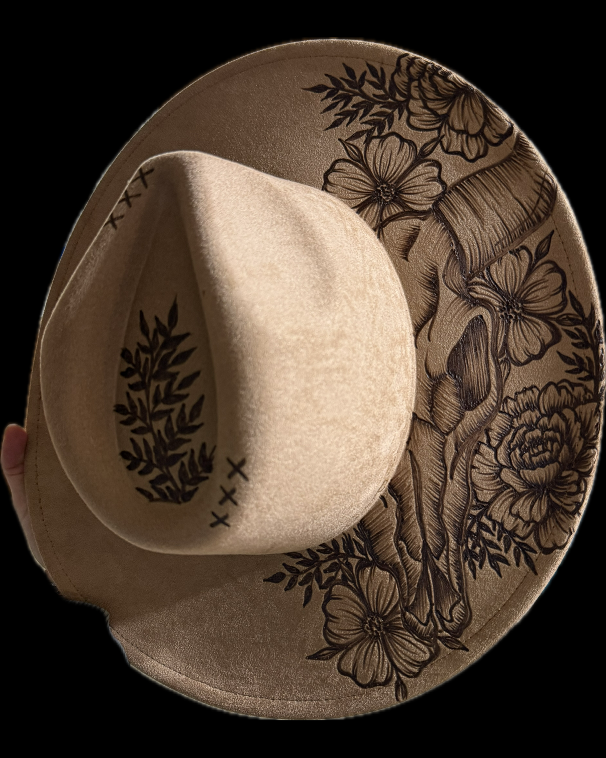 Burned Wide Brim Hat
