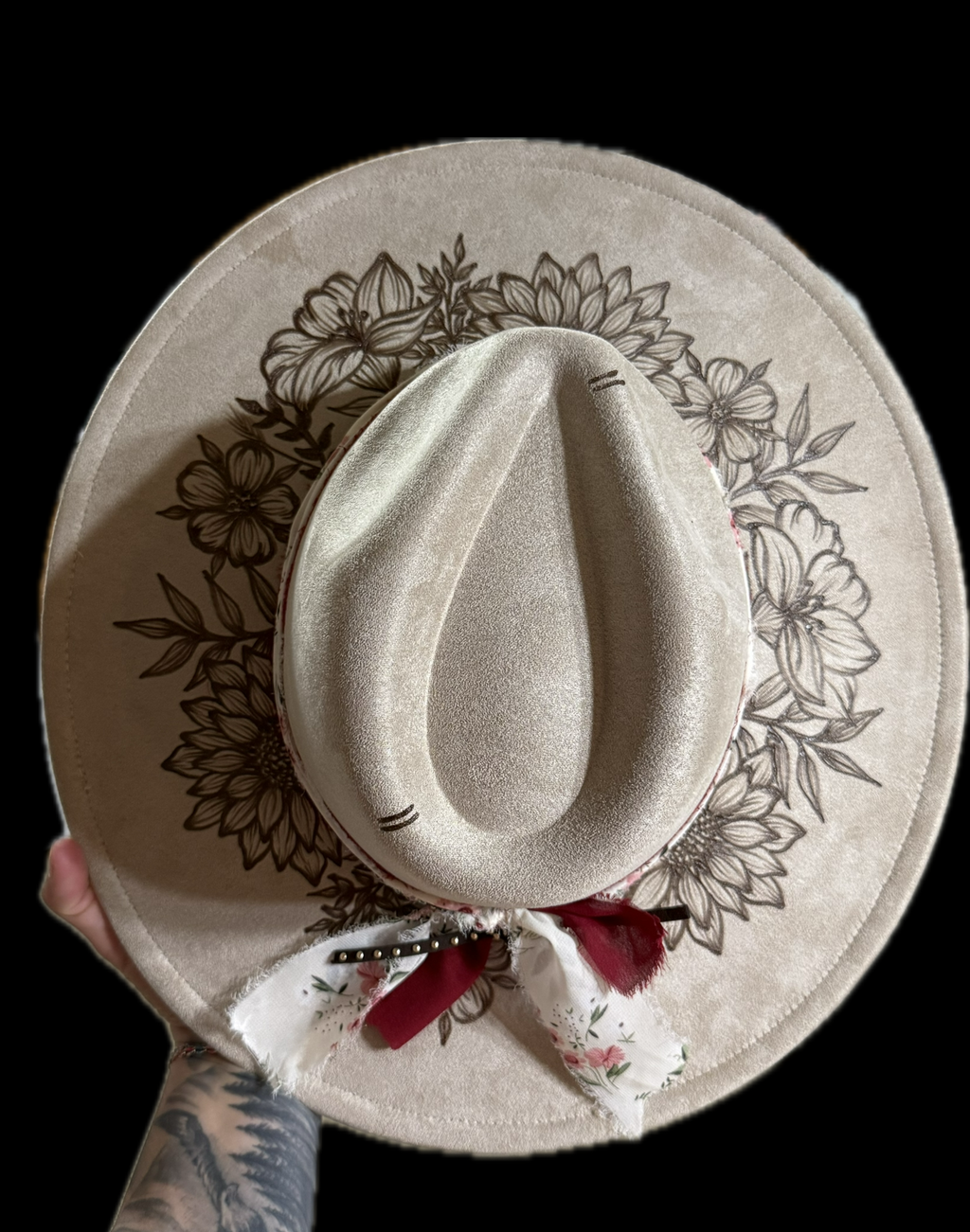 Burned Wide Brim Hat