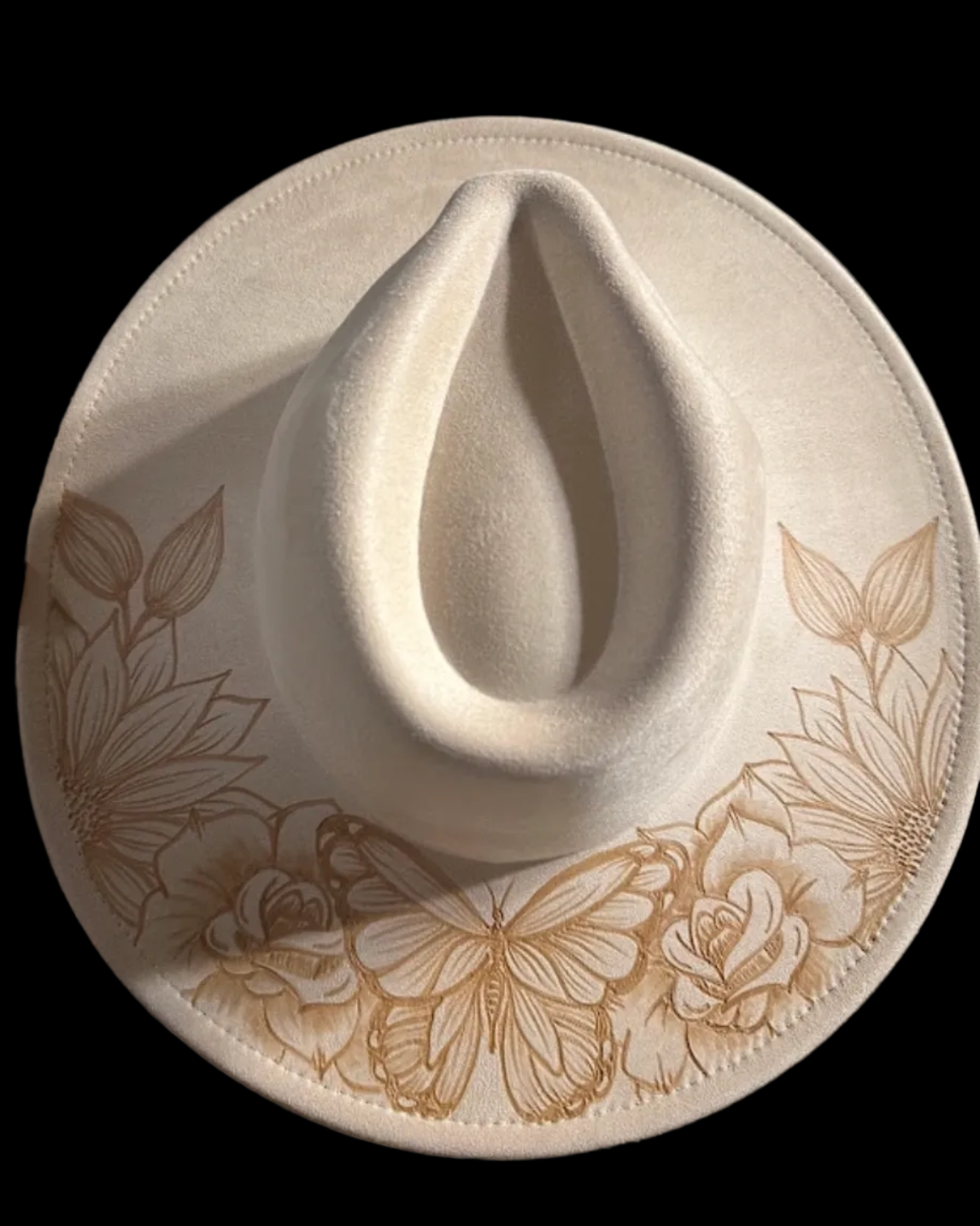 Burned Wide Brim Hat