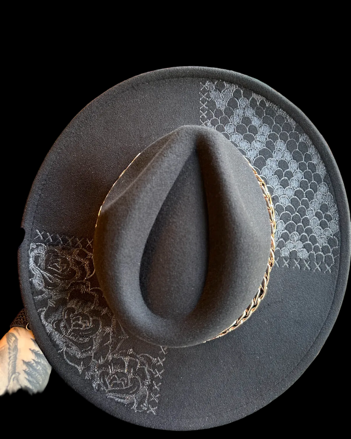 Burned Wide Brim Hat