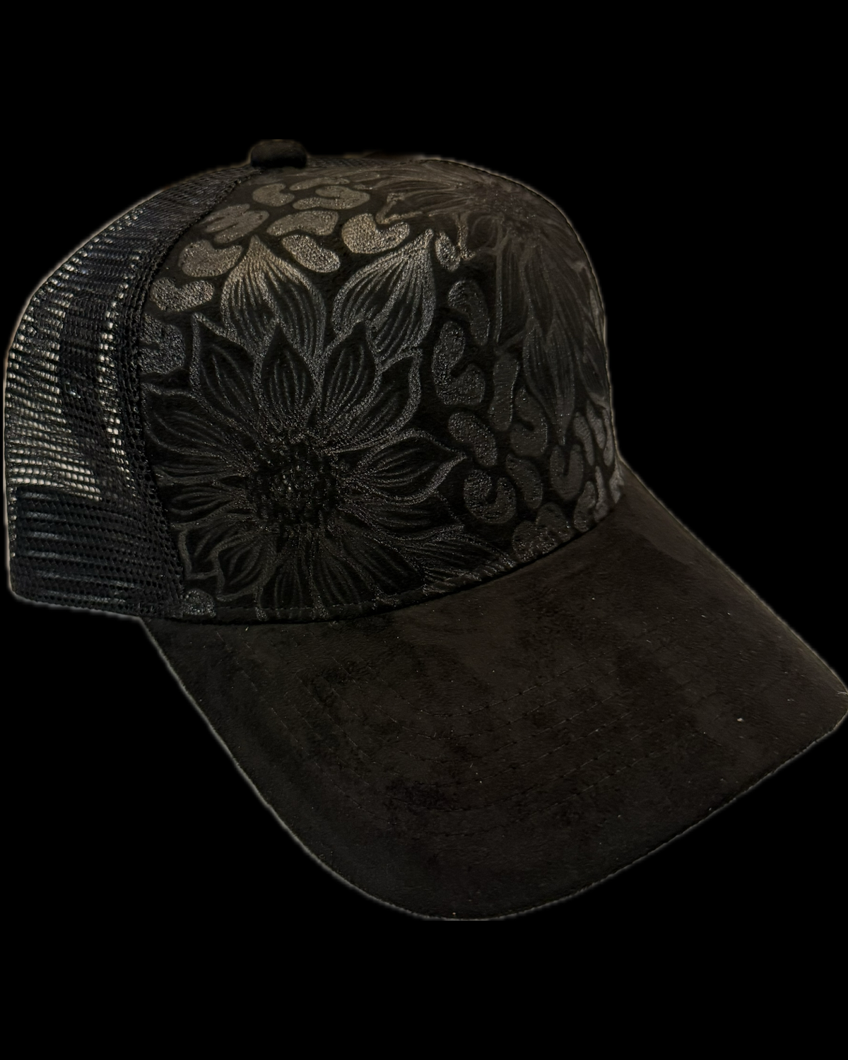Burned Trucker Hat - Leopard Sunflower
