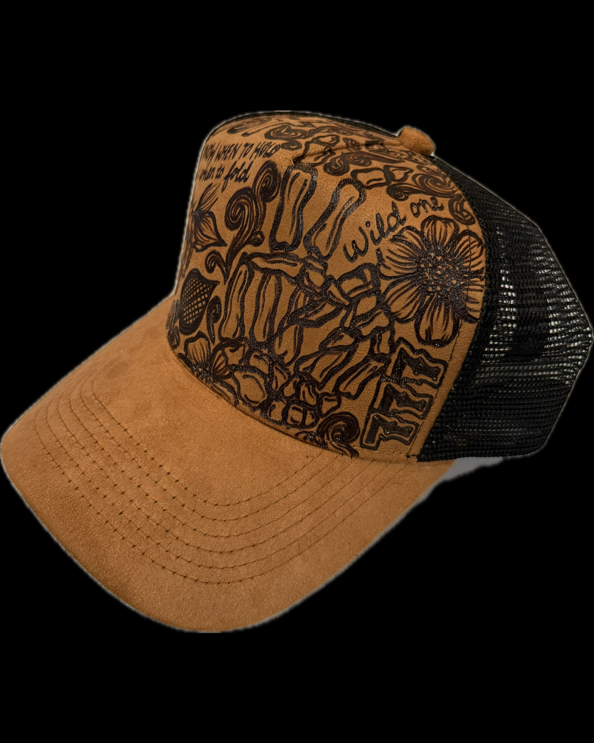 Burned Trucker Hat - Skeleton Hand