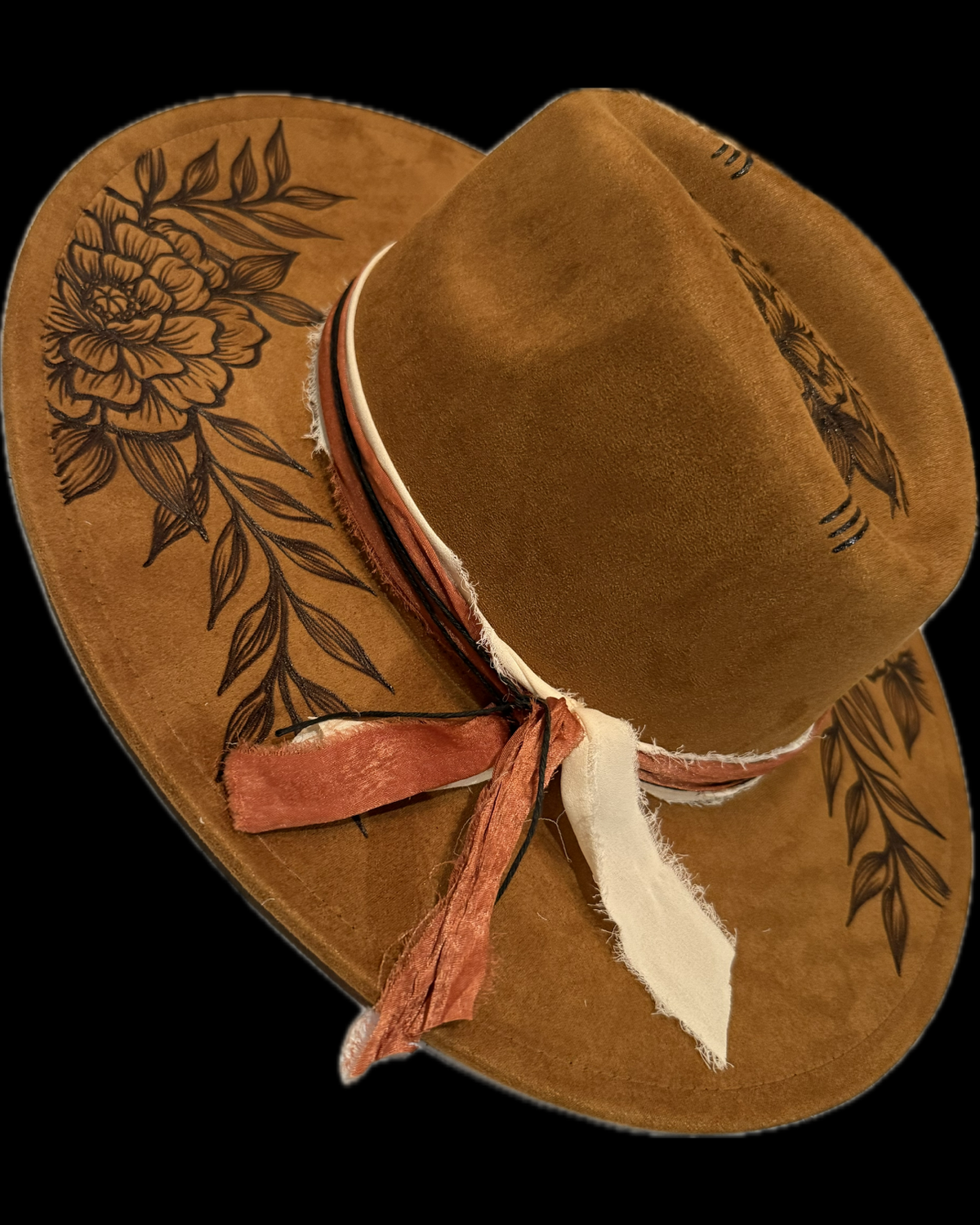 Burned Wide Brim Hat