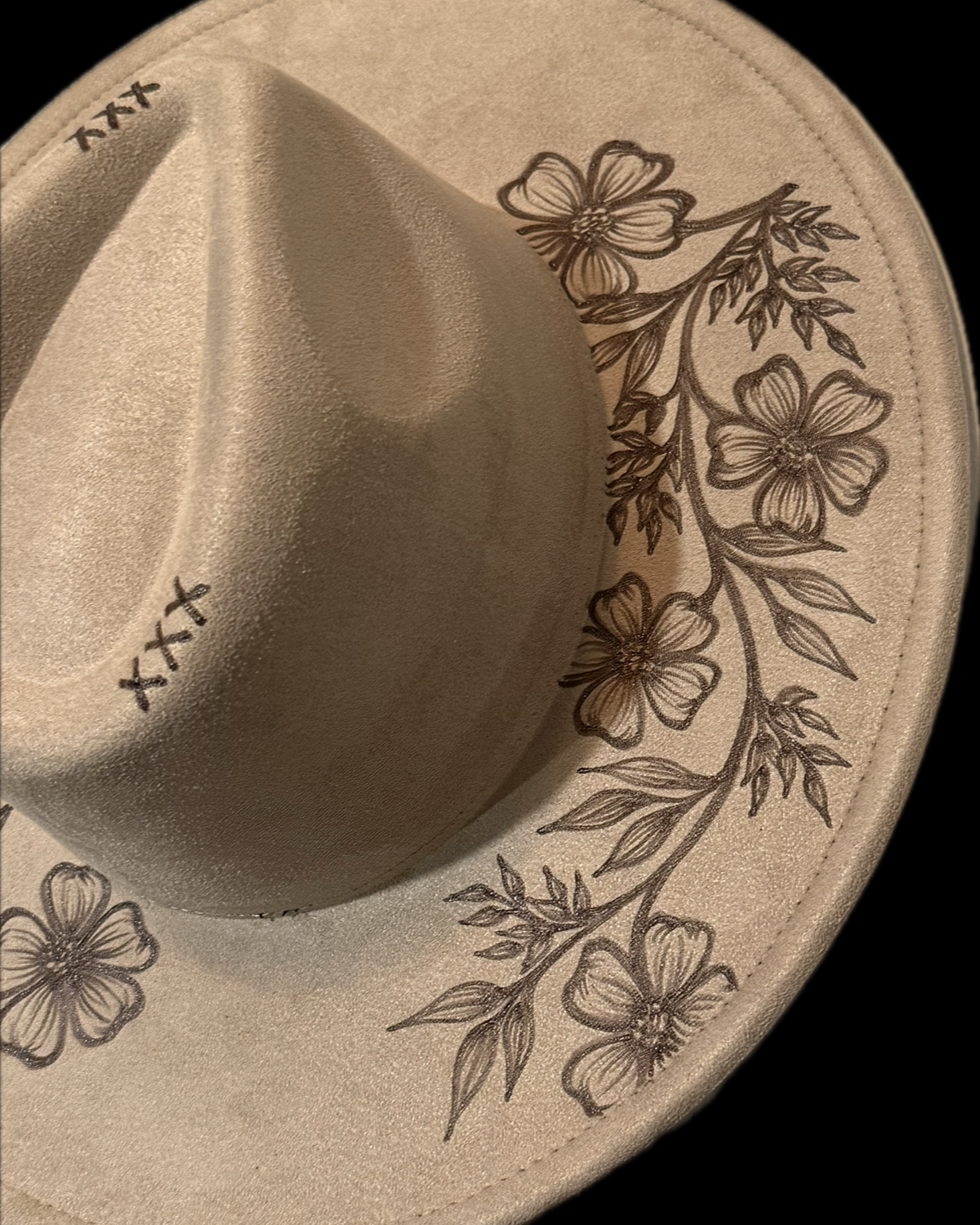 Burned Wide Brim Hat