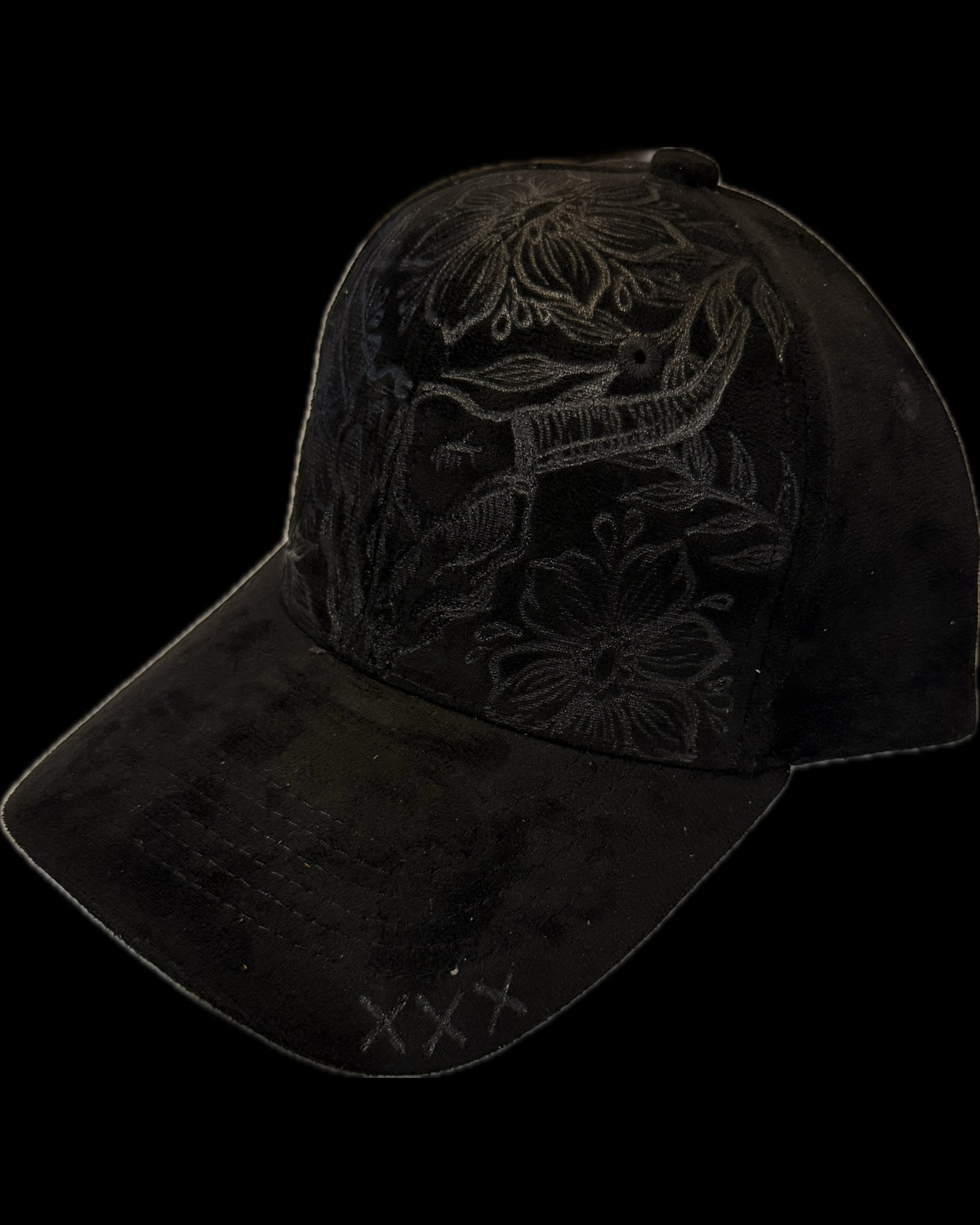 Burned Ballcap - Bull Skull