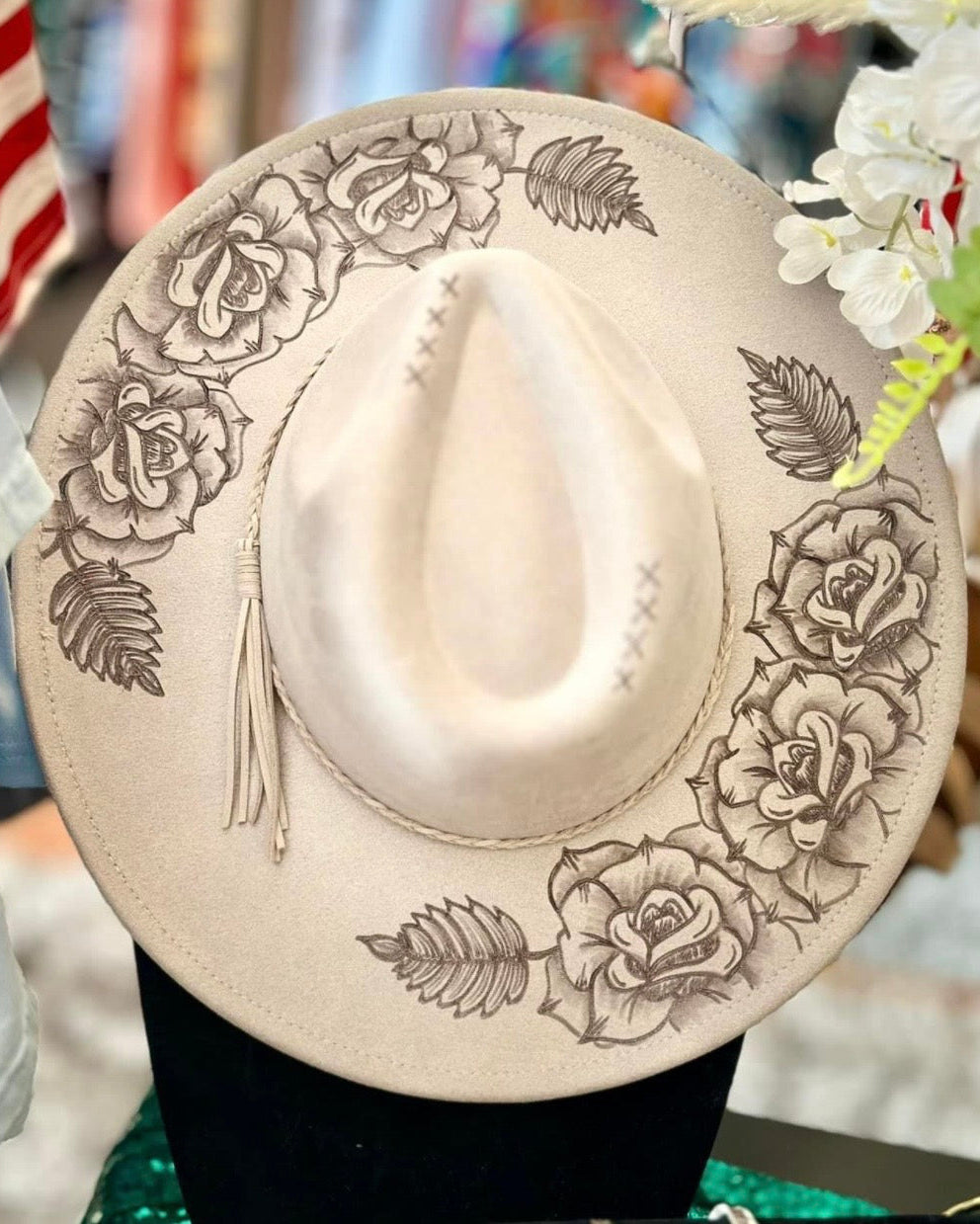 Burned Wide Brim Hat