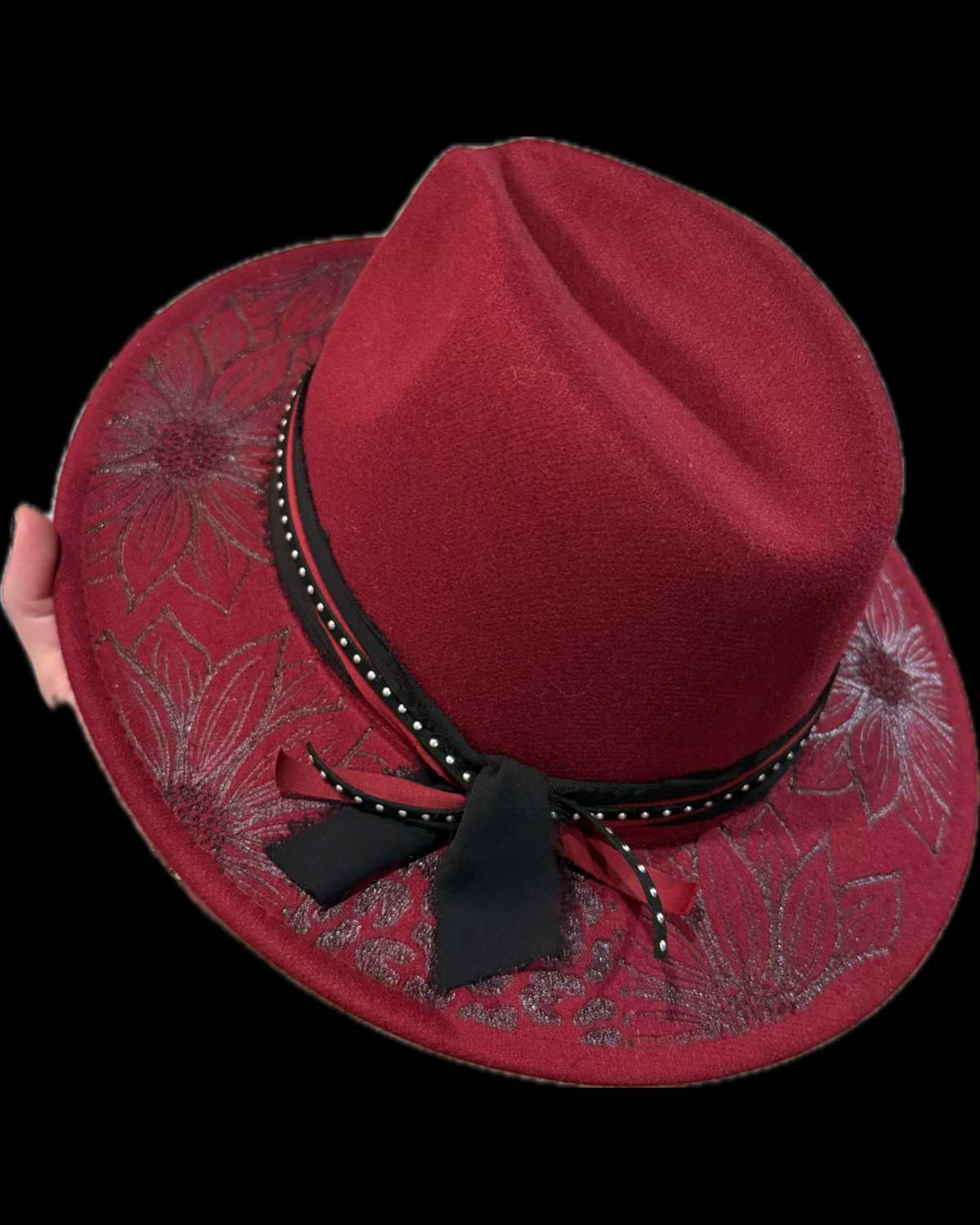Burned Small Brim Hat - Leopard Sunflower