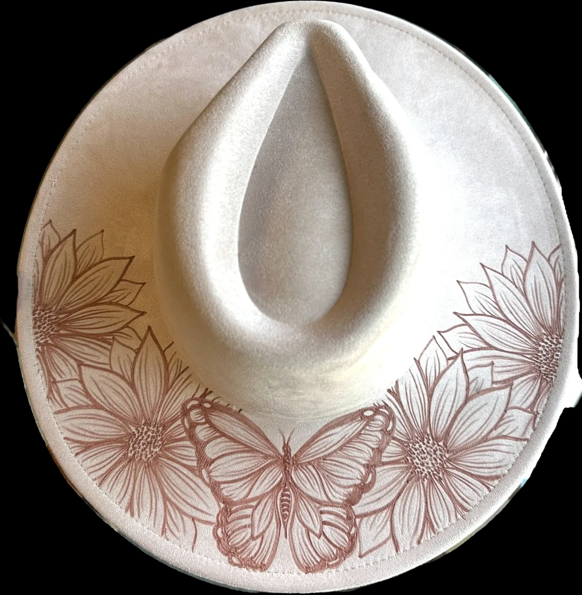 Burned Wide Brim Hat