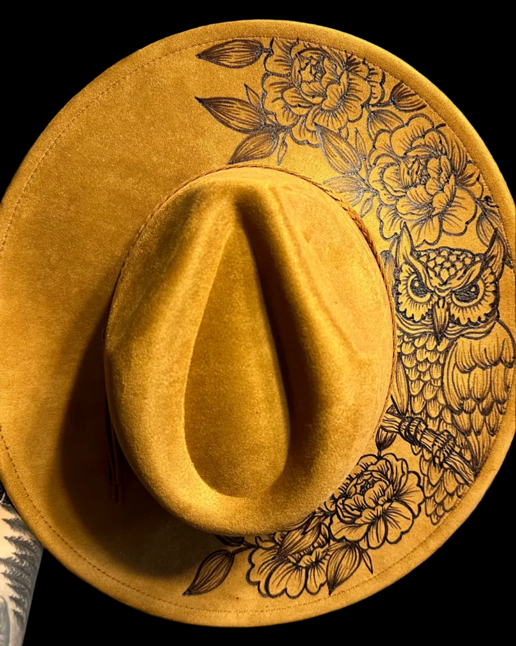Burned Wide Brim Hat