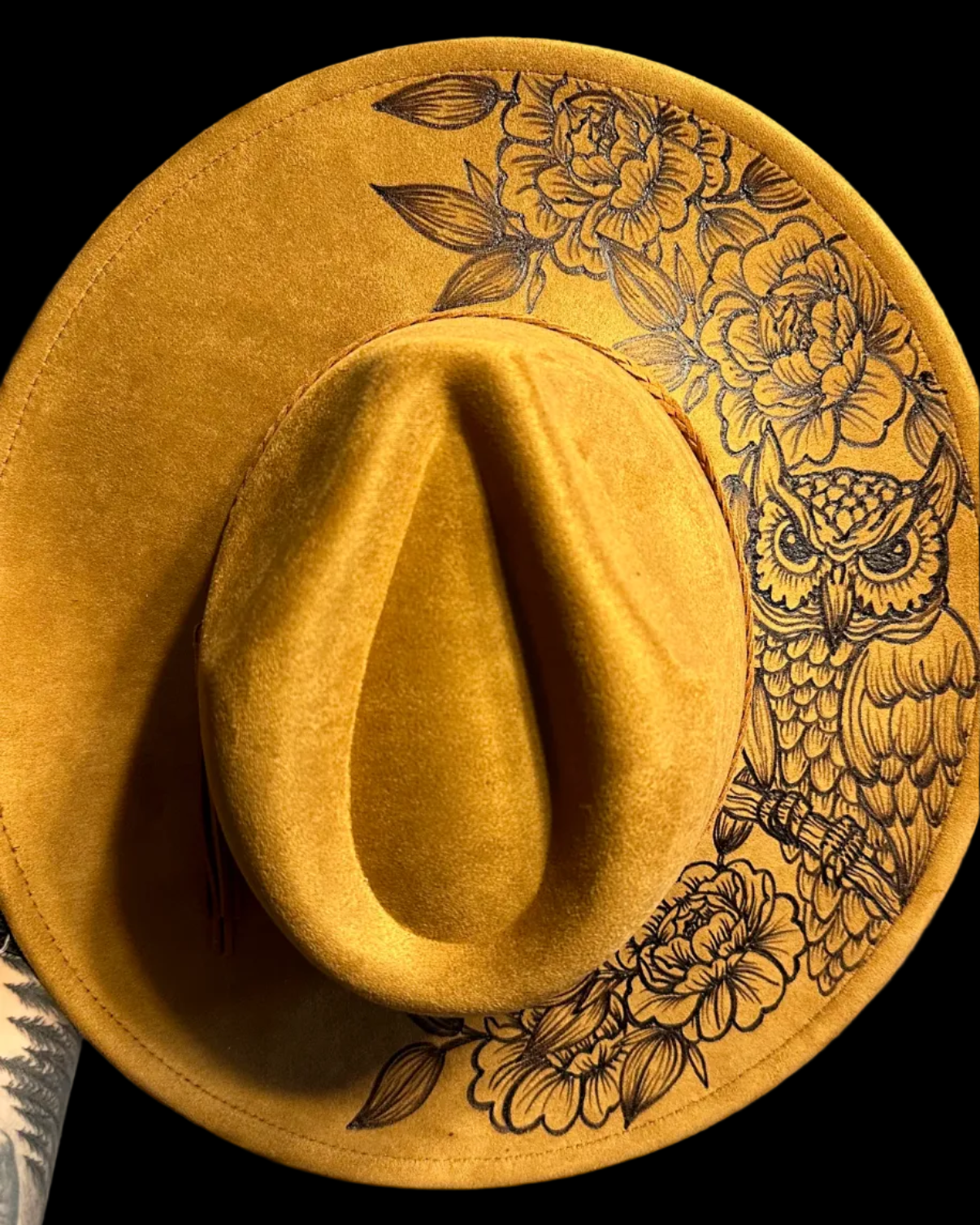 Burned Wide Brim Hat