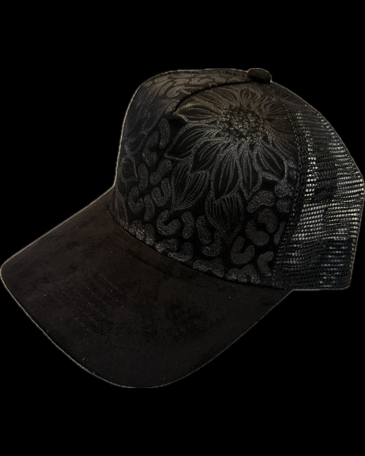 Burned Trucker Hat - Leopard Sunflower