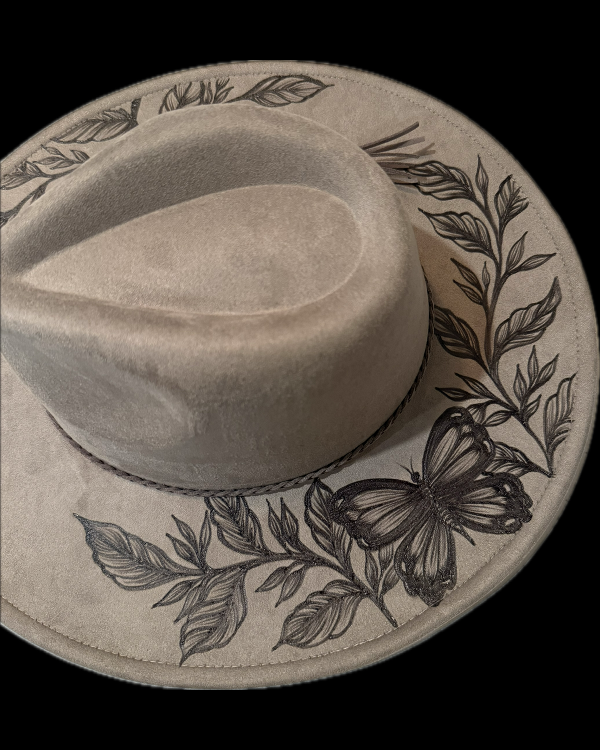Burned Wide Brim Hat