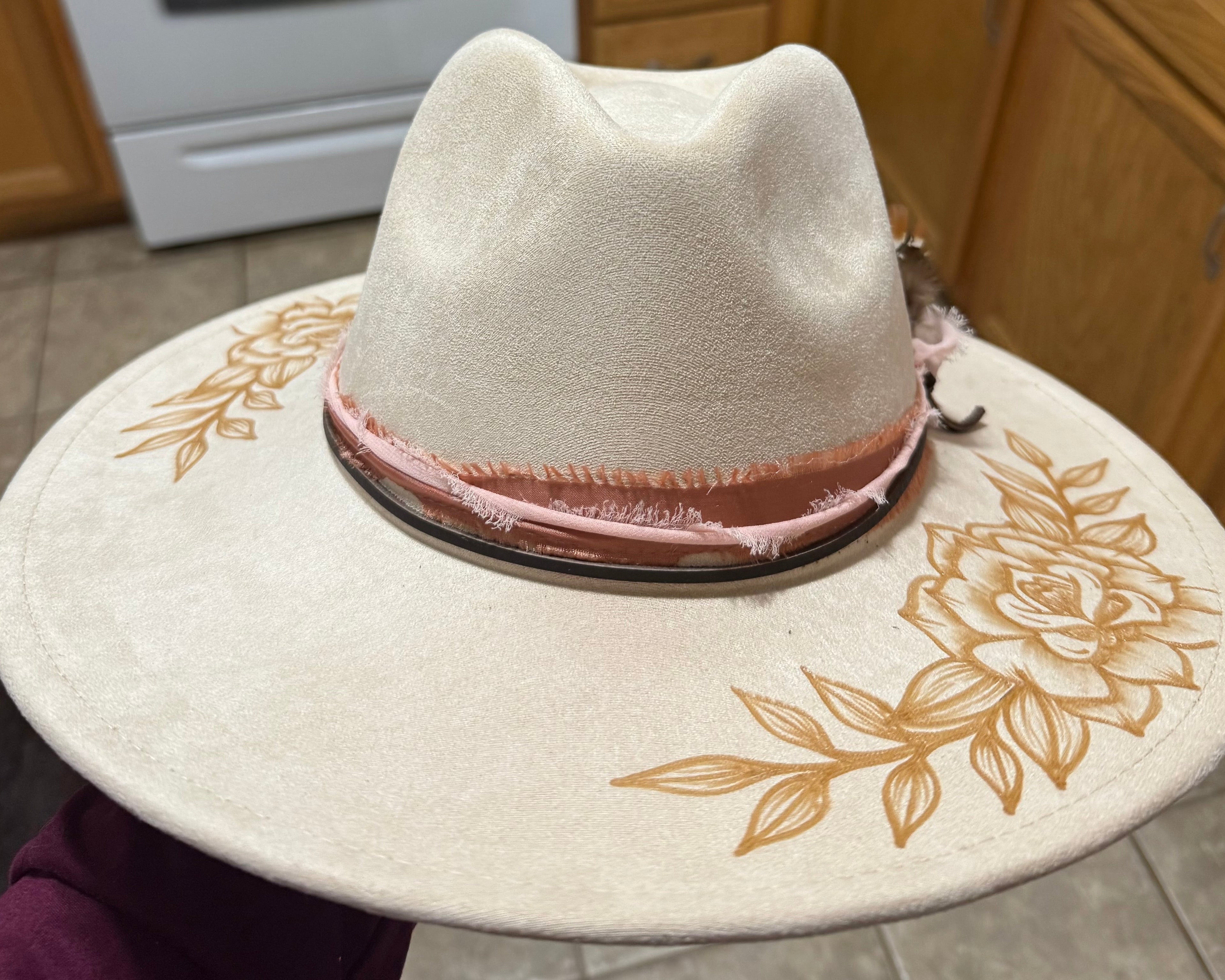 Burned Wide Brim Hat