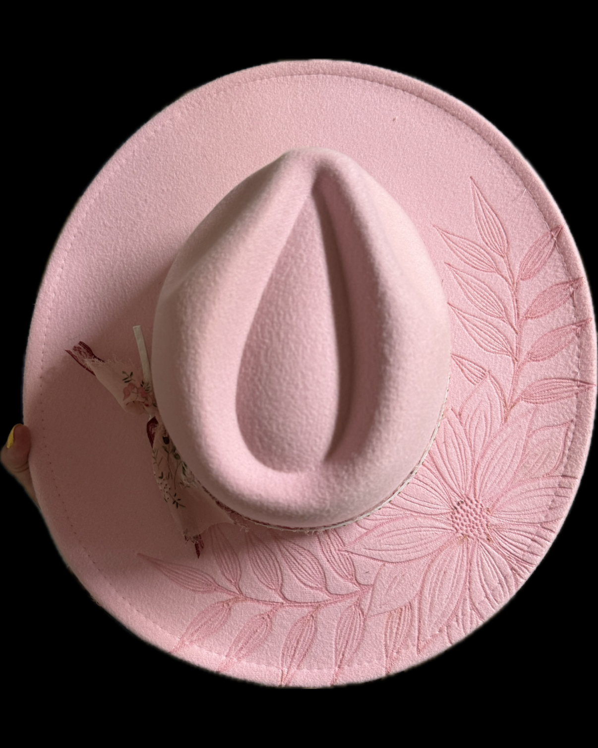 Burned Wide Brim Hat