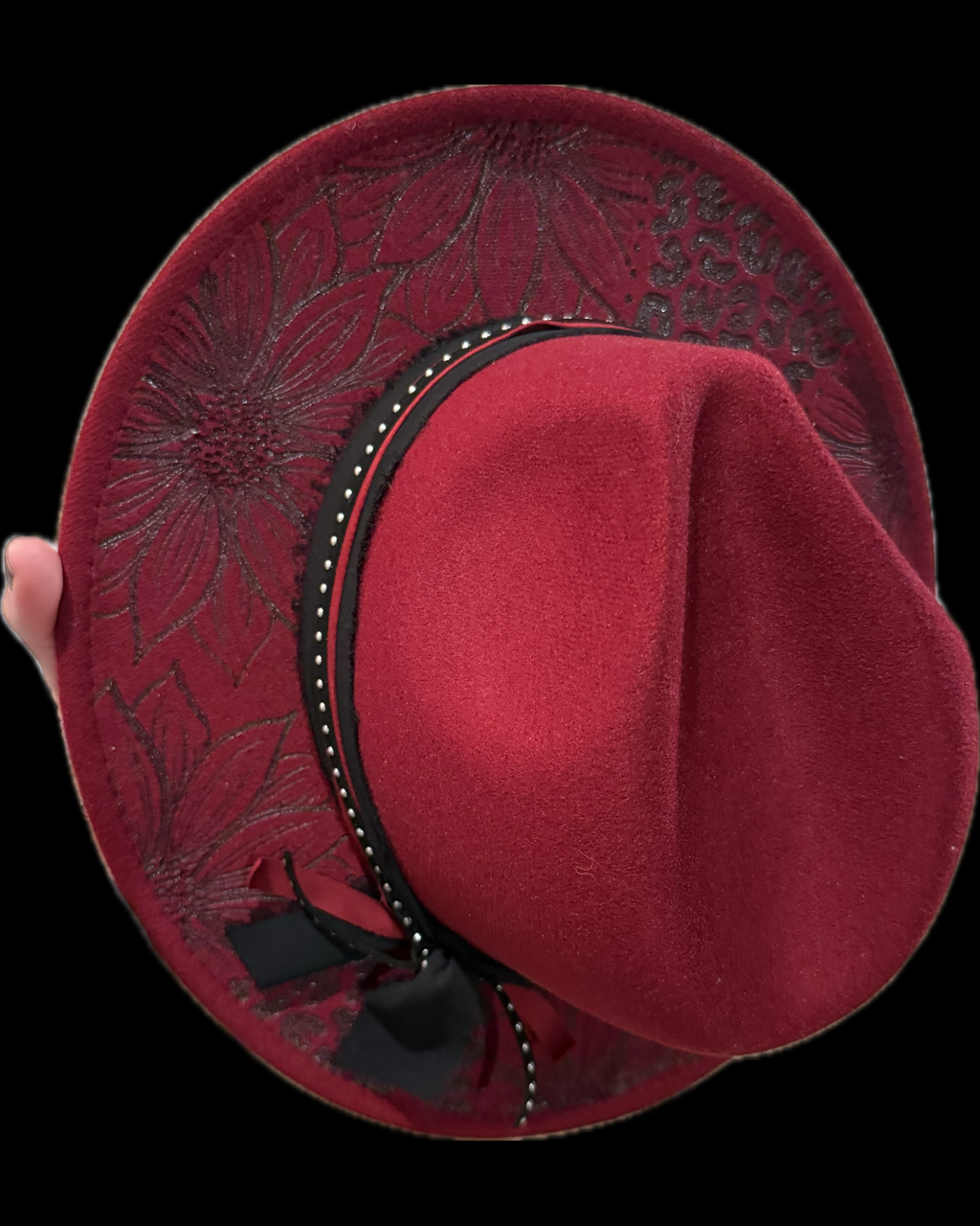 Burned Small Brim Hat - Leopard Sunflower