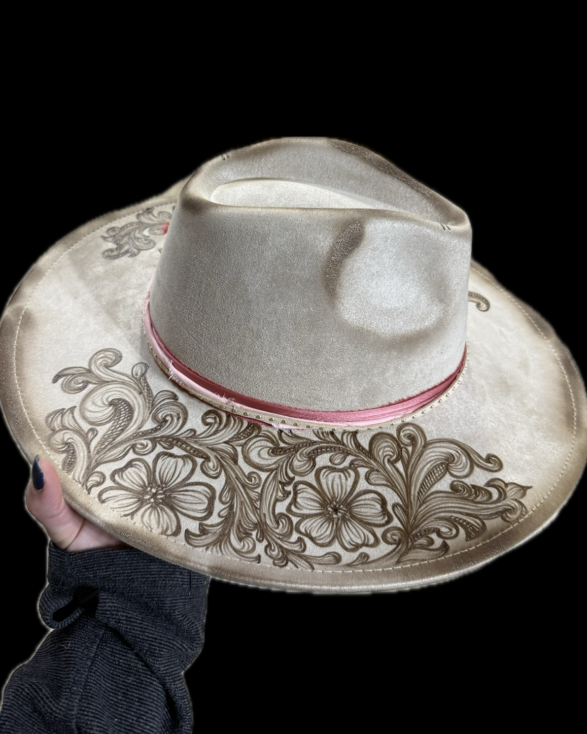 Burned Wide Brim Hat