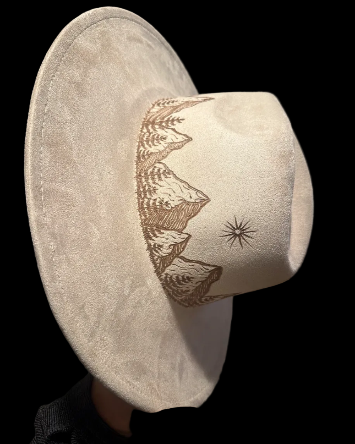Burned Wide Brim Hat