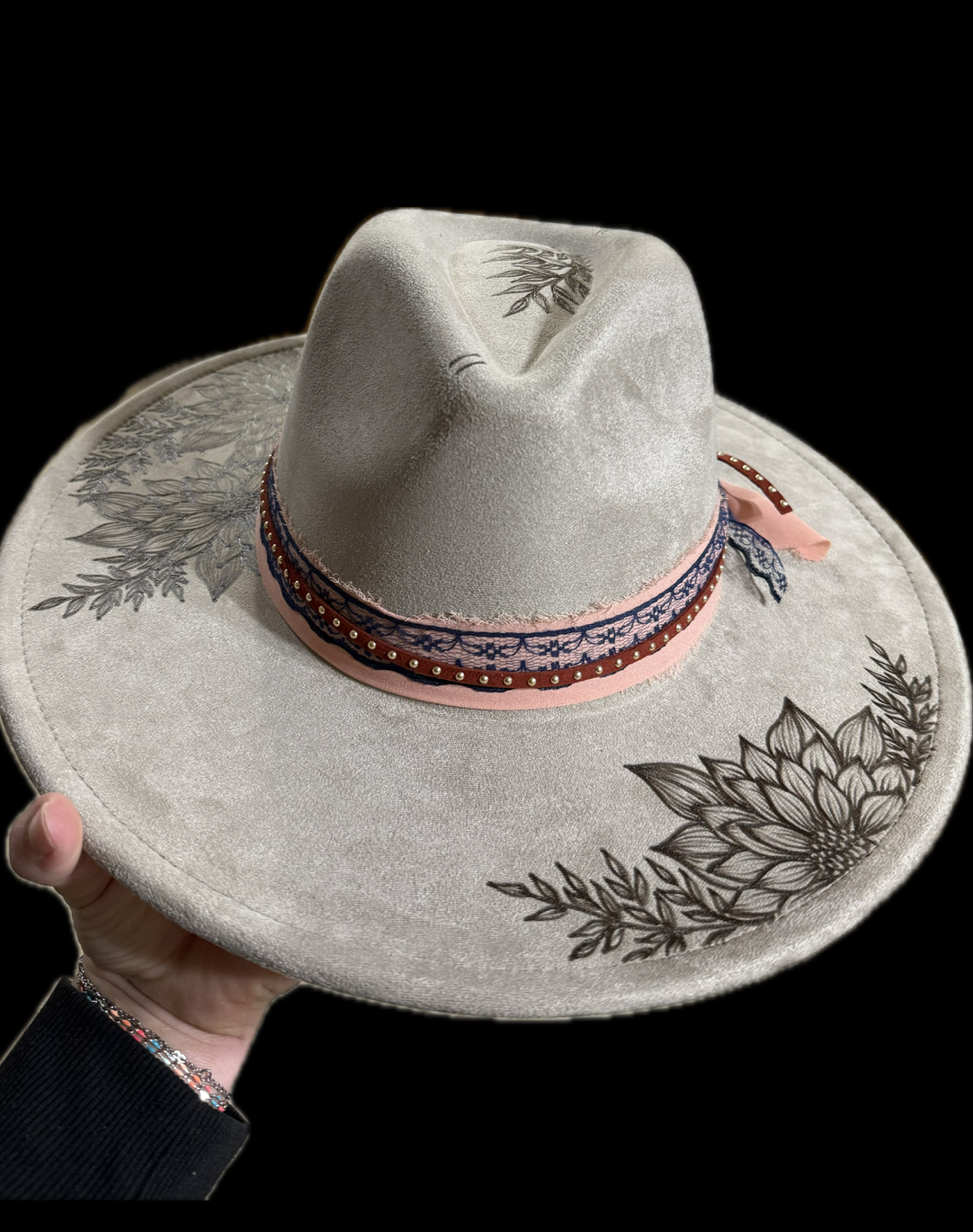 Burned Wide Brim Hat