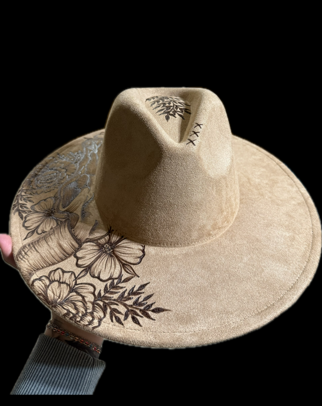 Burned Wide Brim Hat