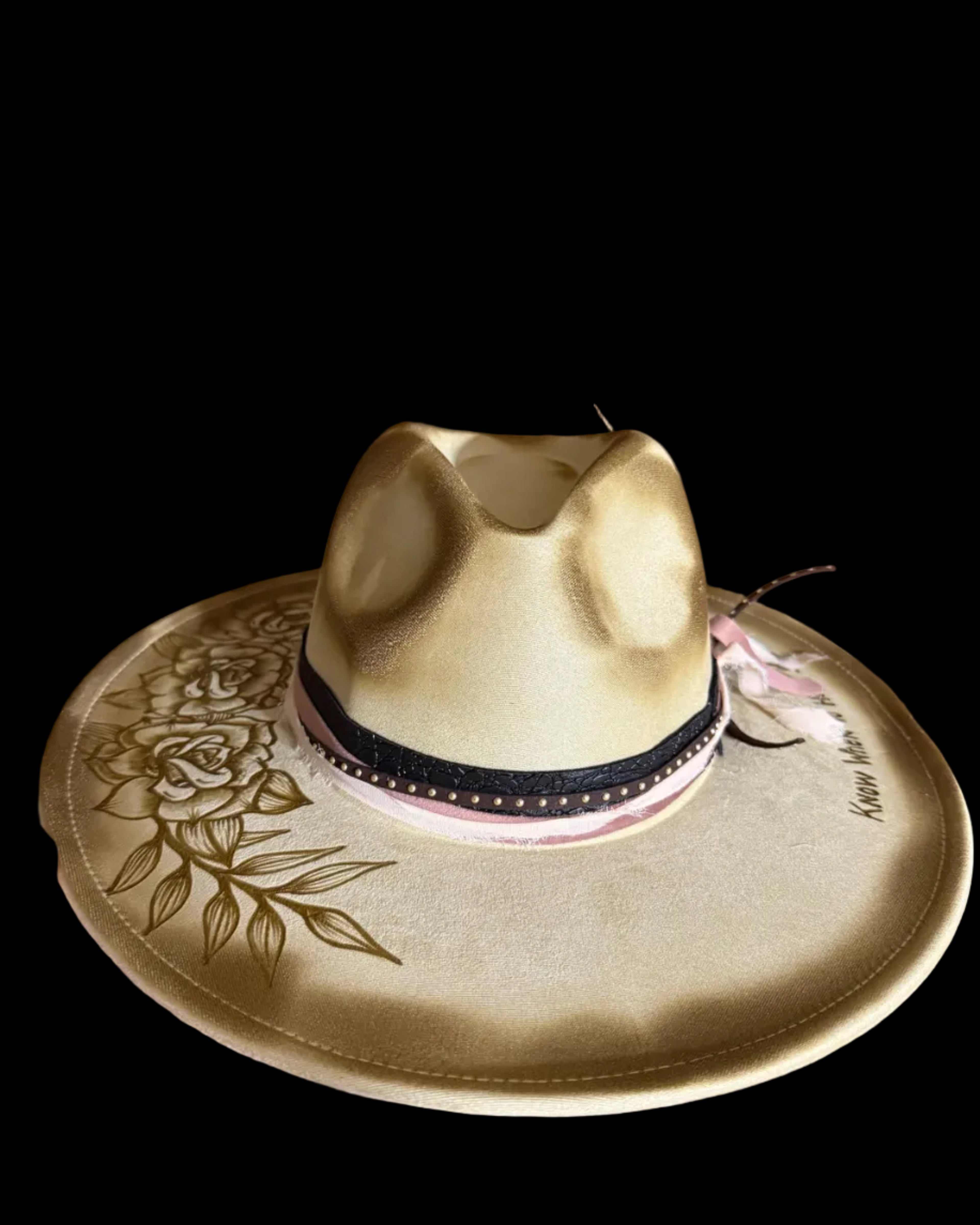 Burned Wide Brim Hat