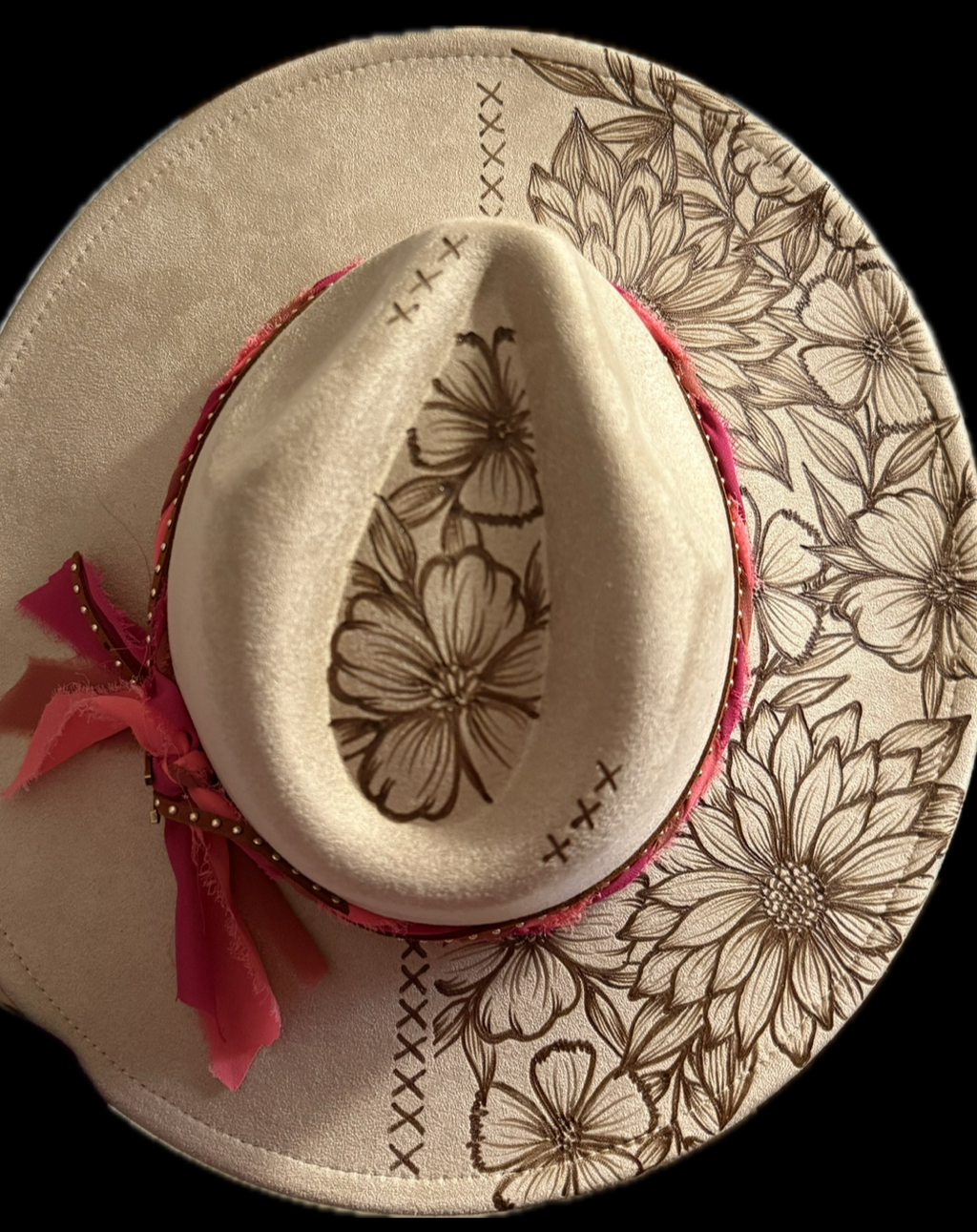 Burned Wide Brim Hat